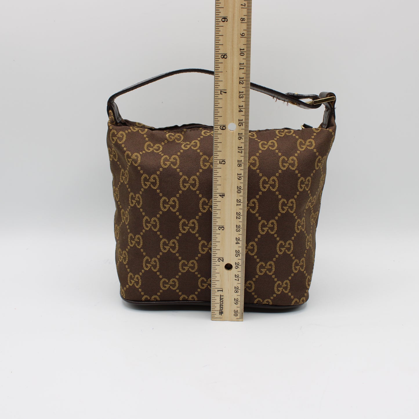 Gucci Brown GG Canvas Top Handle Pouch Bag