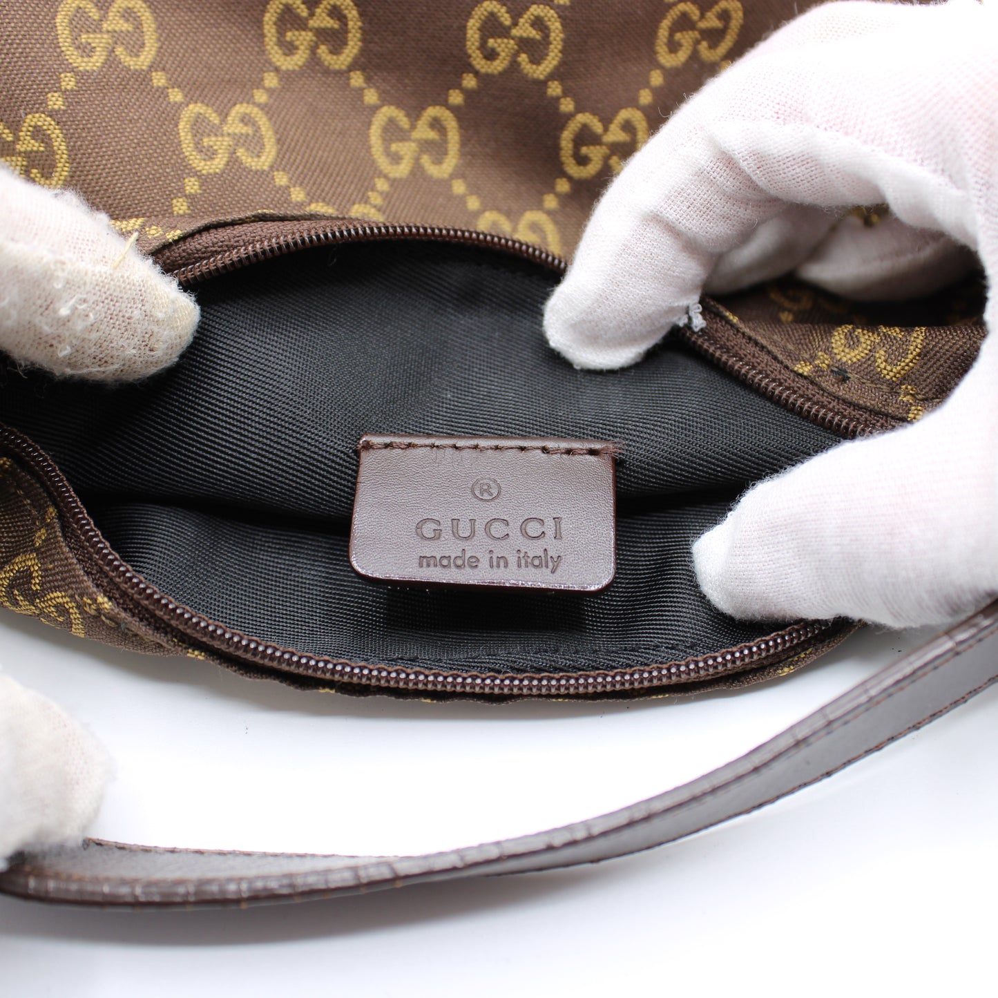 Gucci Brown GG Canvas Top Handle Pouch Bag