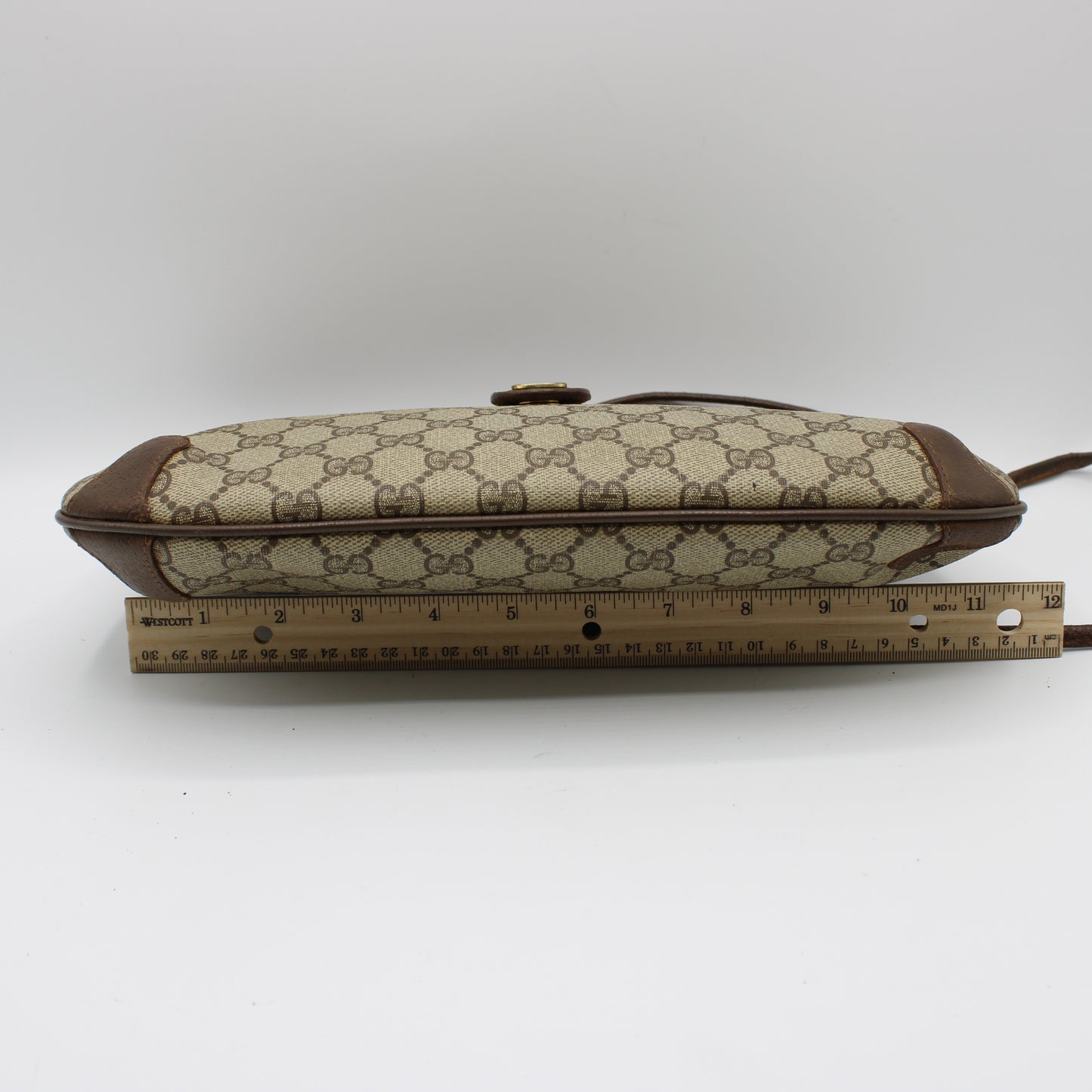 Gucci Beige and Brown GG Canvas Leather Crossbody Bag