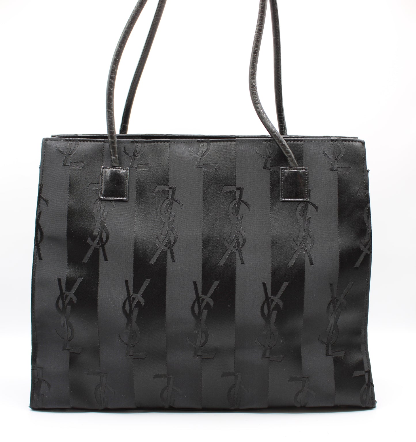 Yves Saint Laurent Black Monogram Cloth Tote Bag