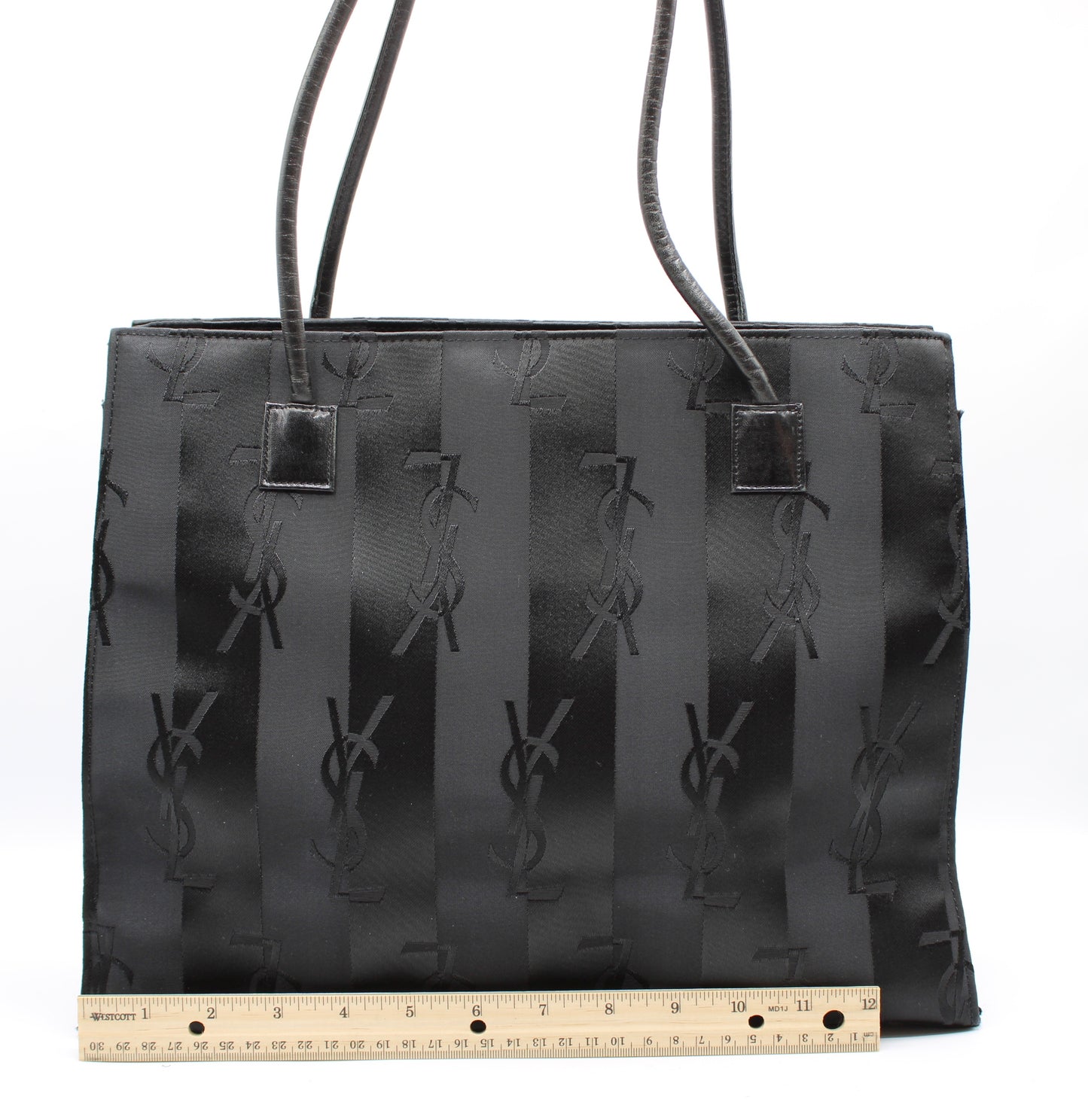 Yves Saint Laurent Black Monogram Cloth Tote Bag