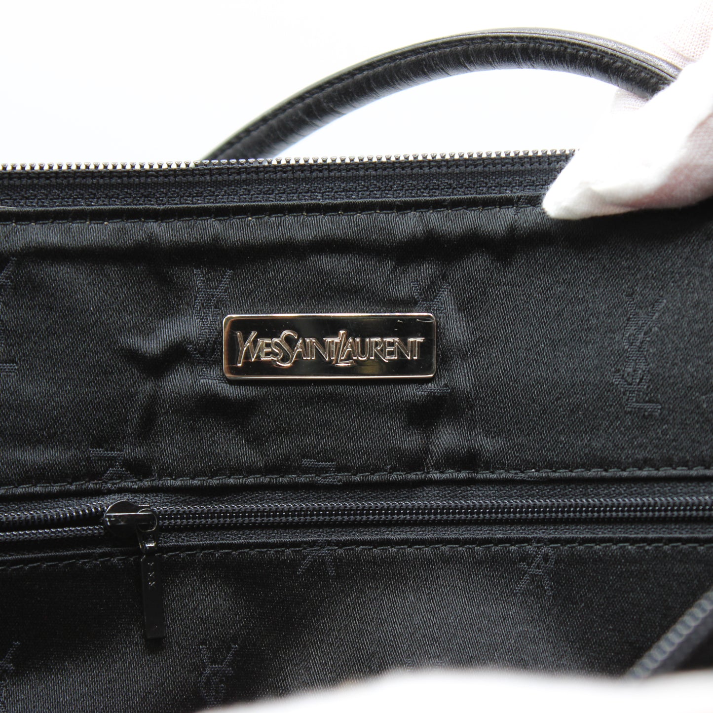 Yves Saint Laurent Black Monogram Cloth Tote Bag