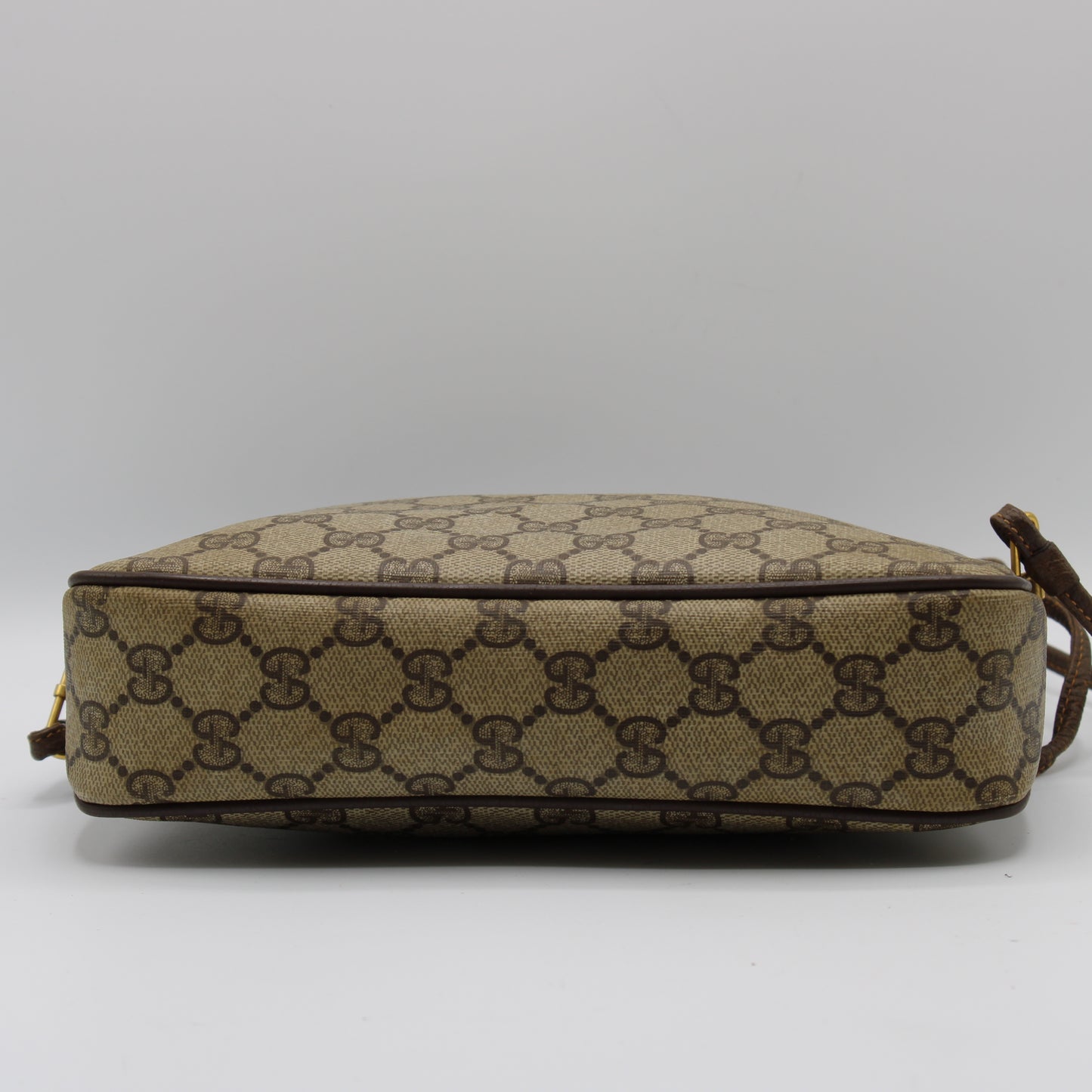 Gucci Brown GG Monogram Coated Canvas Leather Crossbody Bag