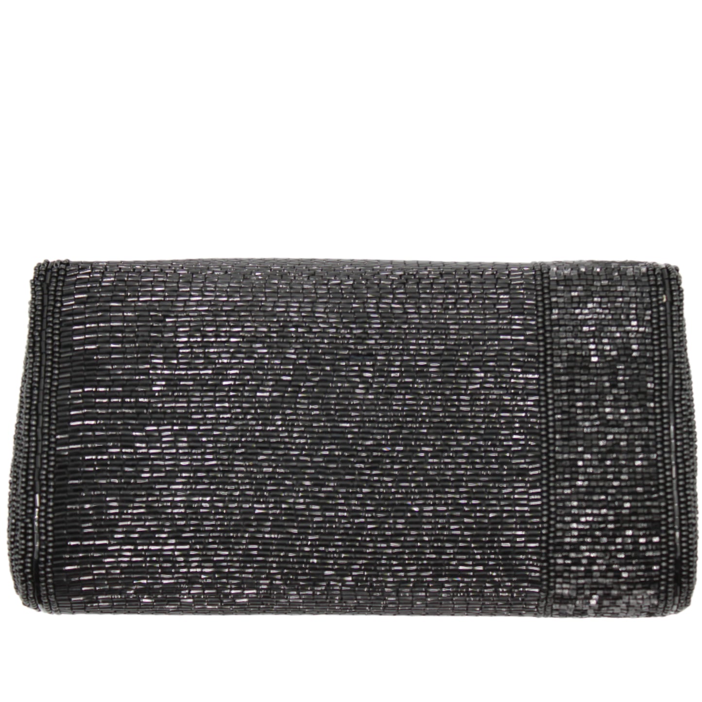 Christian Dior Black Beaded Flap Clutch Bag