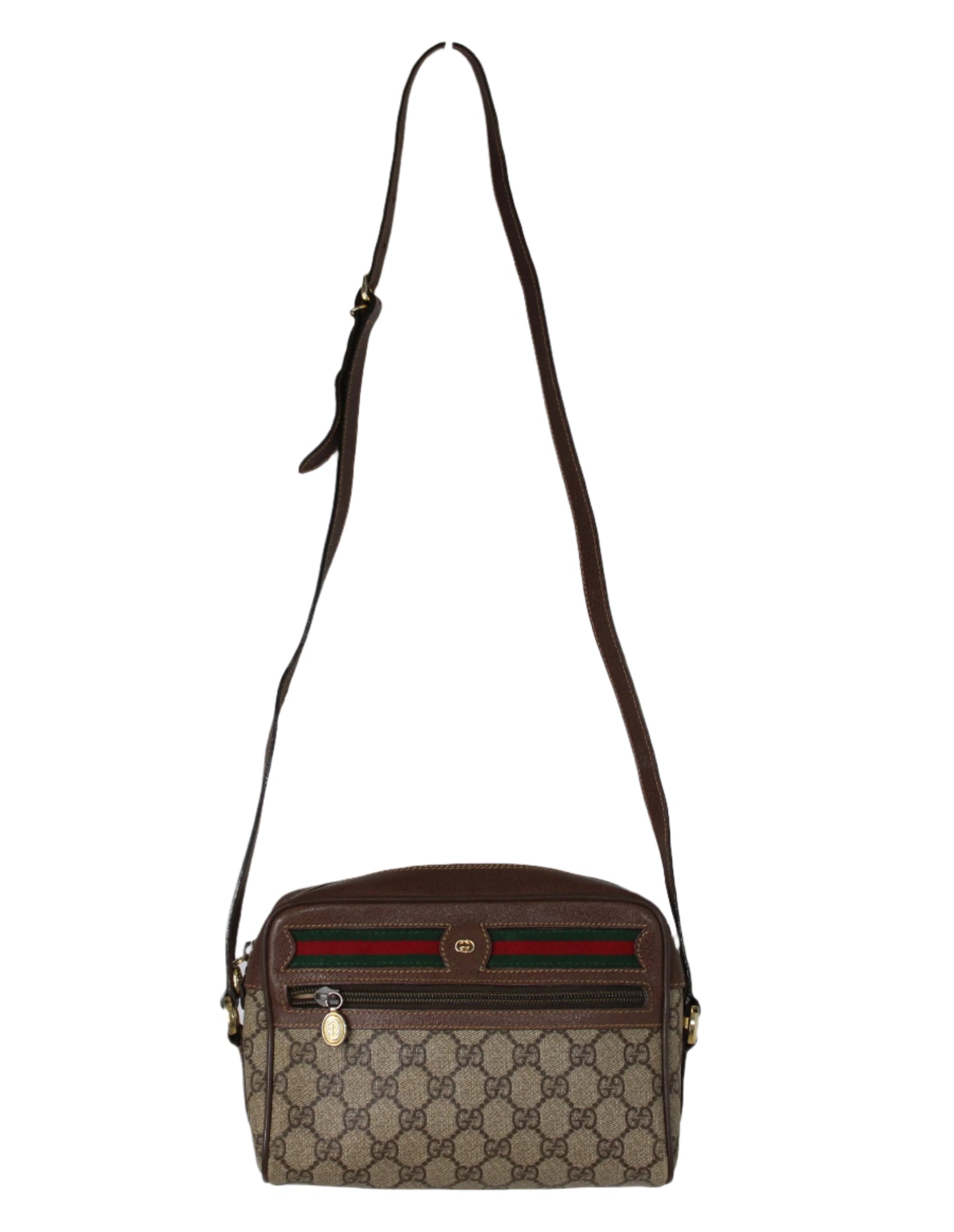 Gucci Ophidia GG Supreme Canvas Leather Crossbody Bag