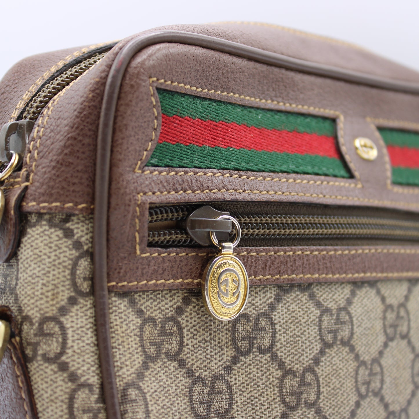 Gucci Ophidia GG Supreme Canvas Leather Crossbody Bag