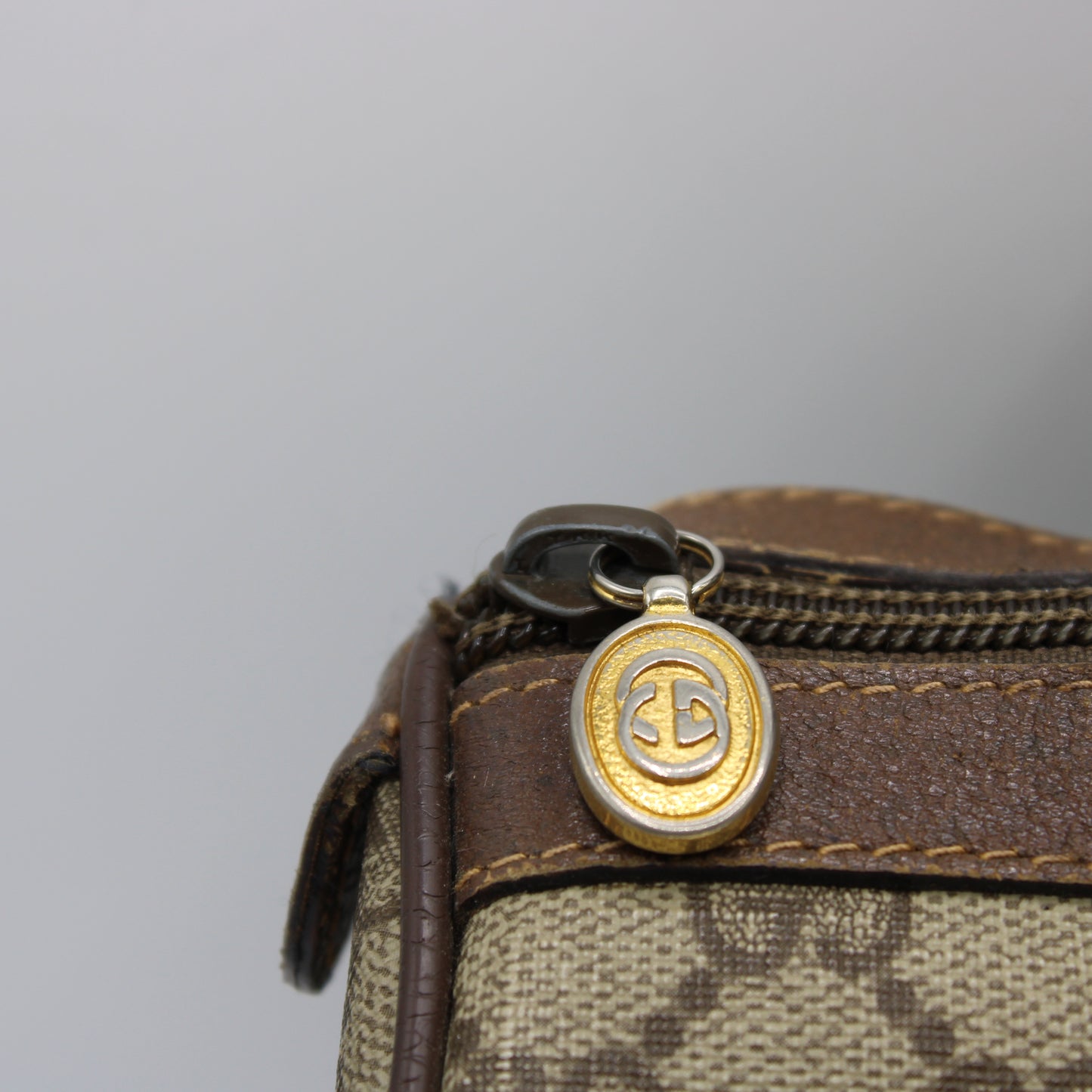 Gucci Beige GG Coated Canvas and Leather Ophidia Boston Bag