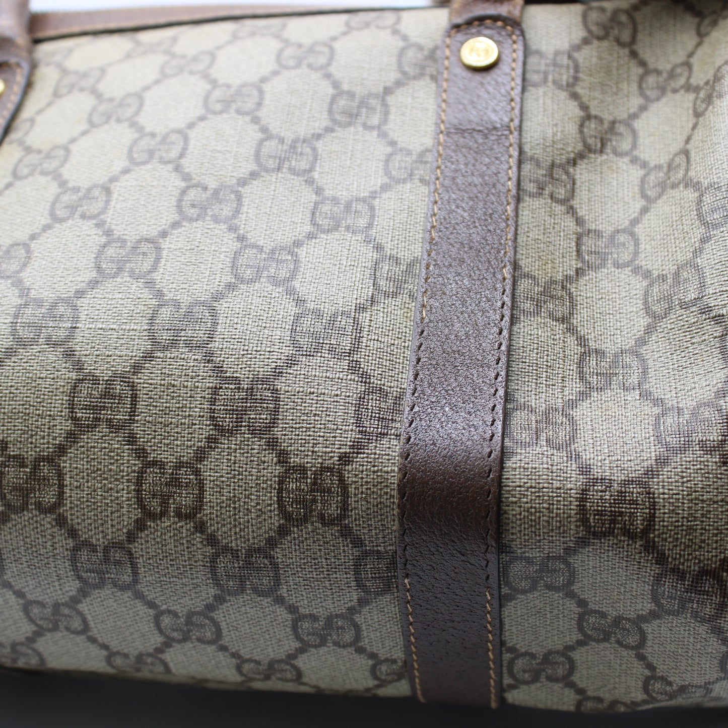 Gucci Beige GG Coated Canvas and Leather Ophidia Boston Bag