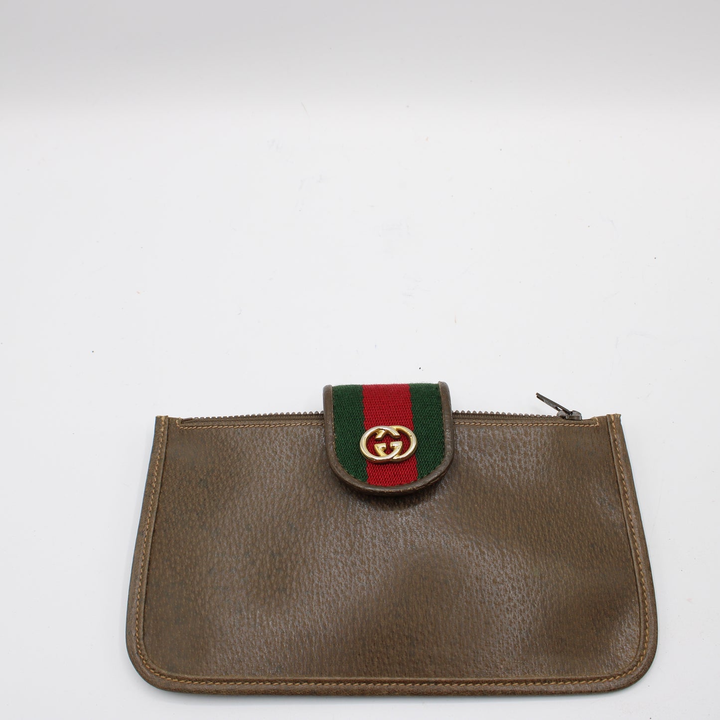 Gucci Brown Leather Marmont Crossbody Bag Removable Pouch