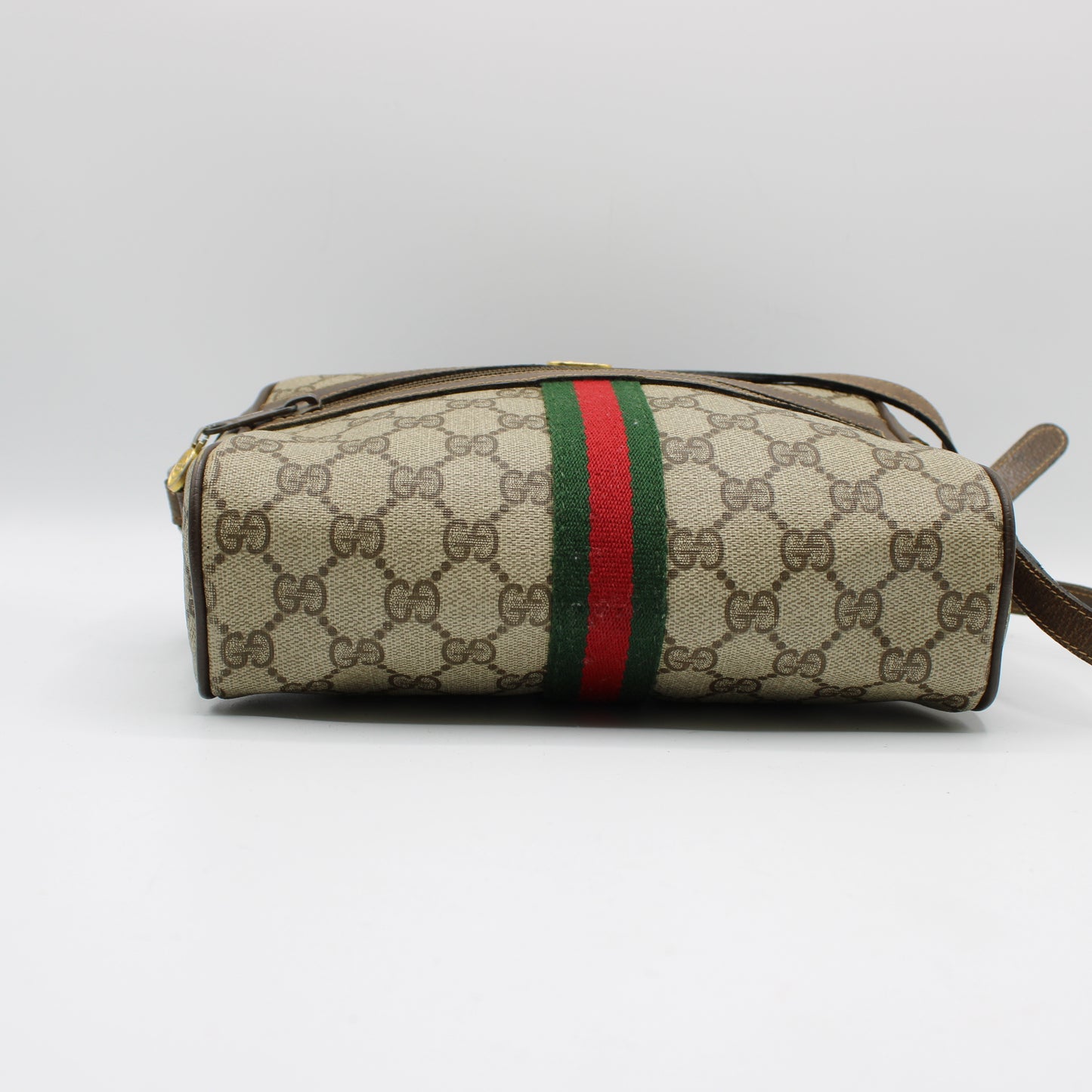 Gucci GG Brown Canvas Leather Supreme Ophidia Crossbody Bag