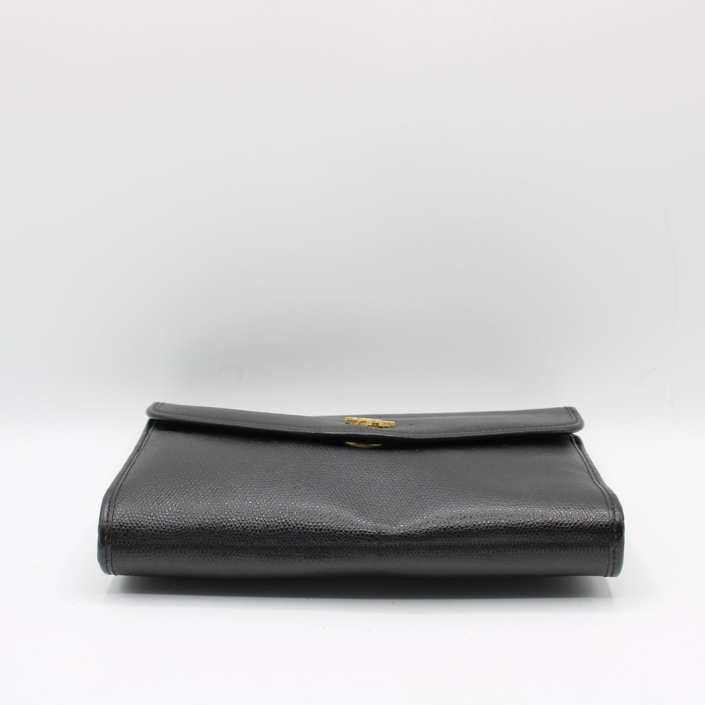Christian Dior Black Leather Gold Logo Chain Crossbody Bag