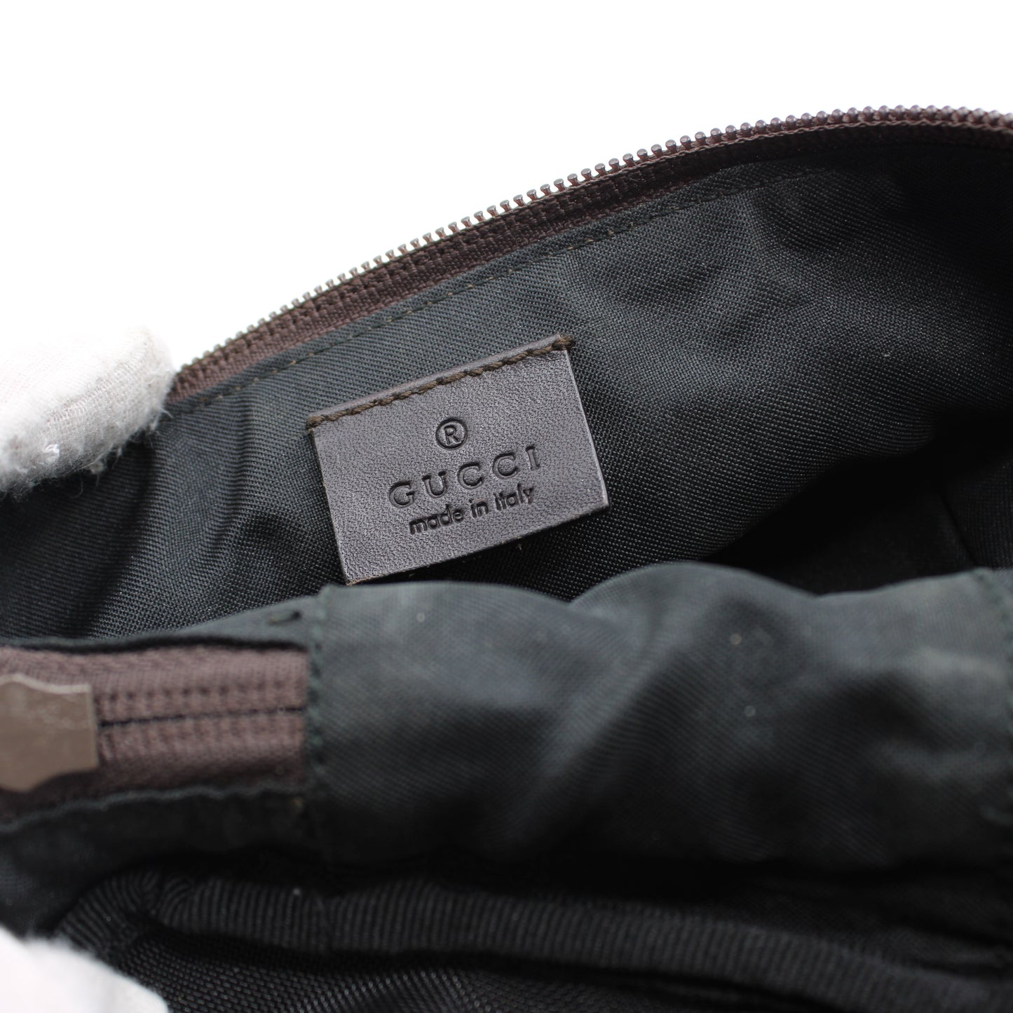Gucci Beige Brown GG Canvas Leather Mini Vanity Hand Bag
