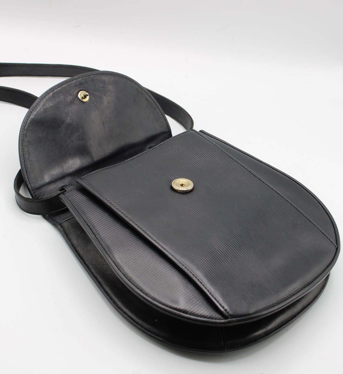 Yves Saint Laurent Black Leather Crossbody Flap Bag