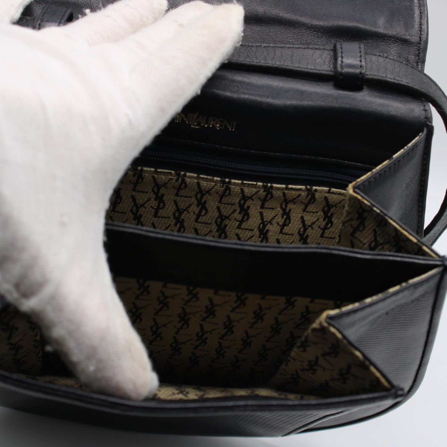 Yves Saint Laurent Black Leather Crossbody Flap Bag