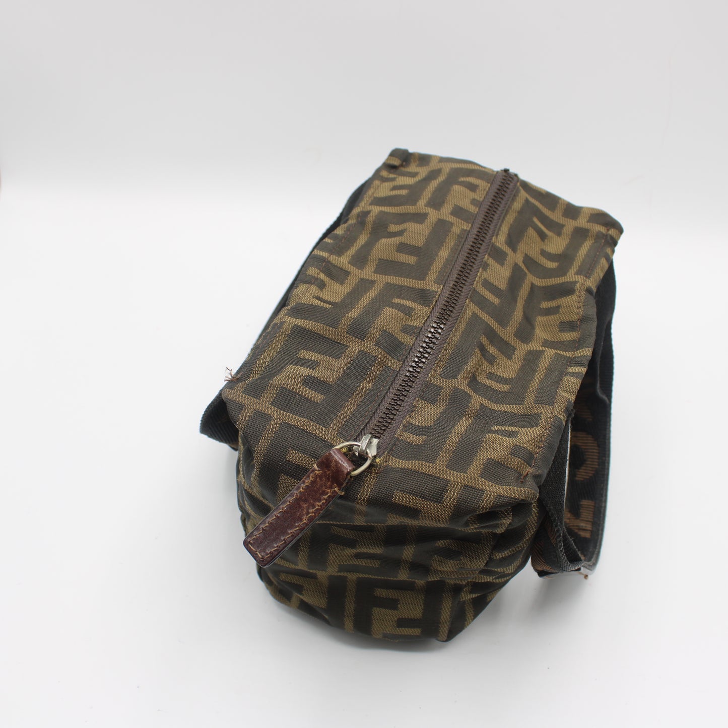 Fendi Brown Zucca Canvas Dual Handle Mini Handbag