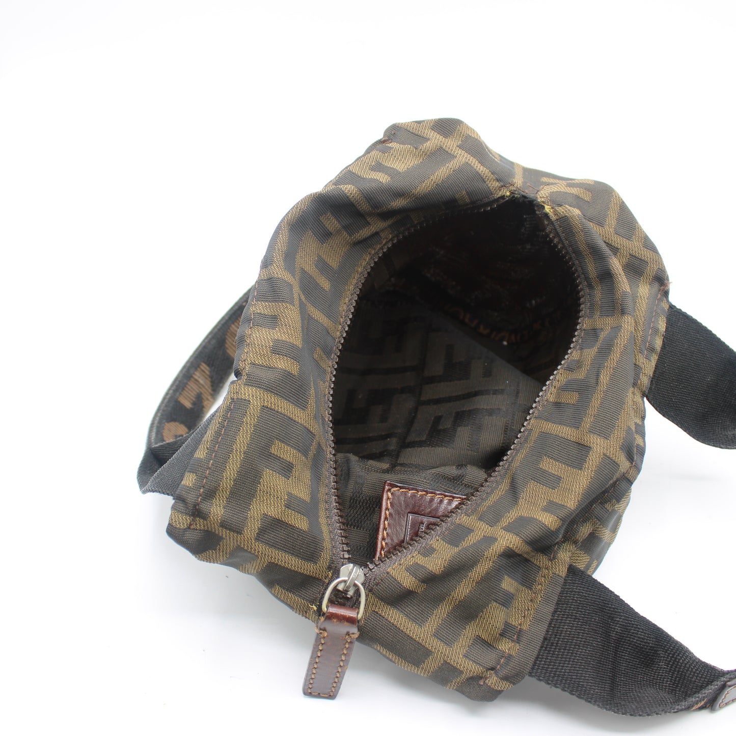 Fendi Brown Zucca Canvas Dual Handle Mini Handbag