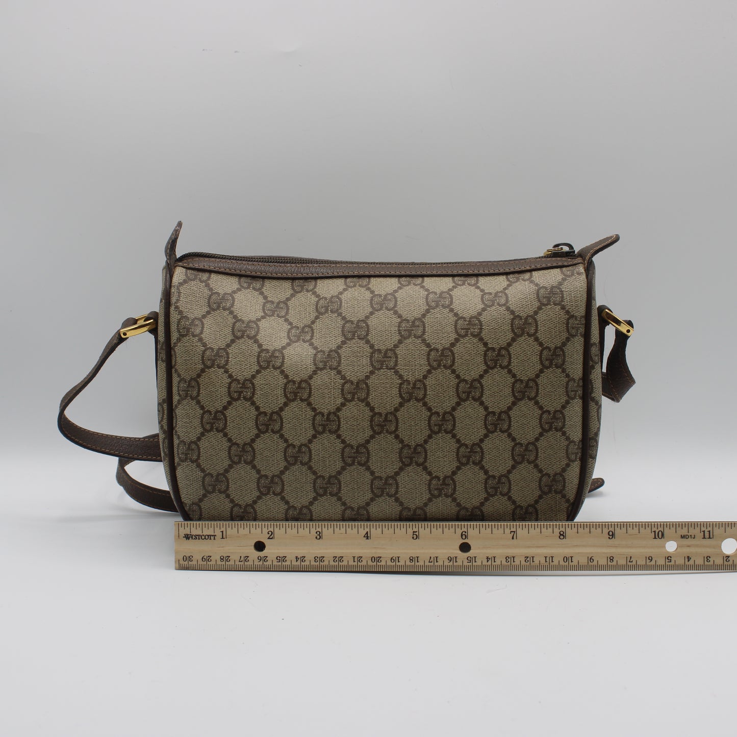 Gucci Brown Ophidia GG Supreme Canvas Leather Crossbody Bag