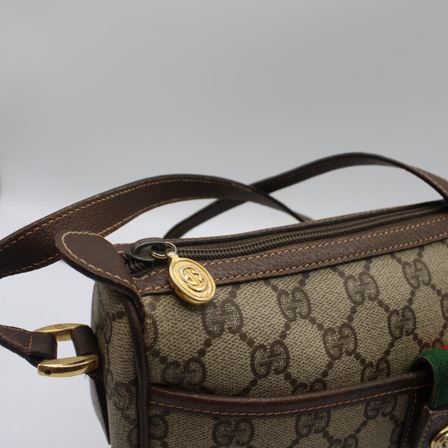 Gucci Brown Ophidia GG Supreme Canvas Leather Crossbody Bag