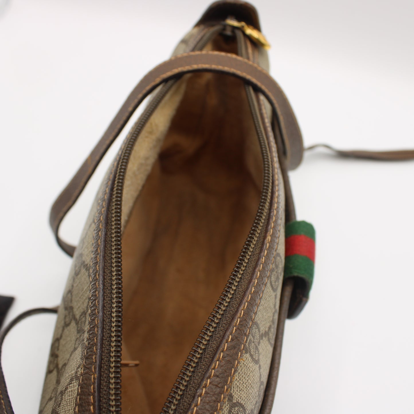Gucci Brown Ophidia GG Supreme Canvas Leather Crossbody Bag