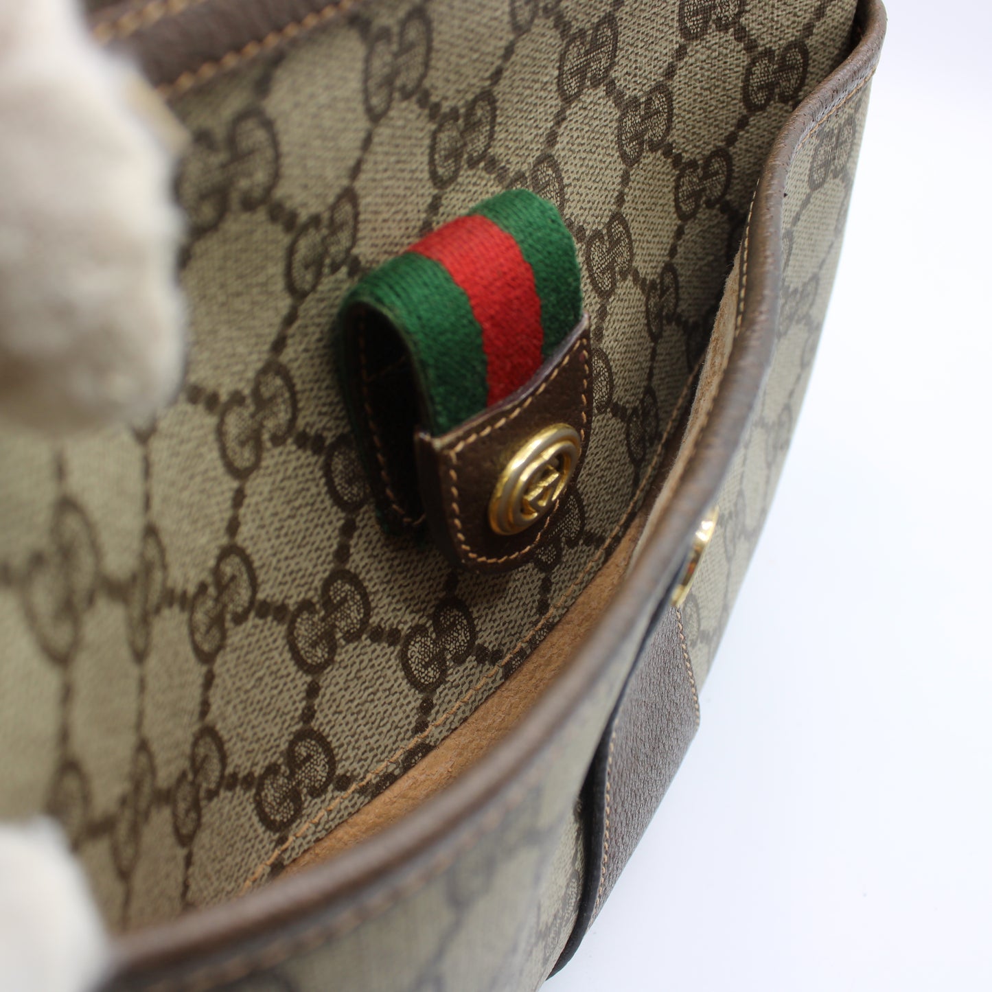 Gucci Brown Ophidia GG Supreme Canvas Leather Crossbody Bag
