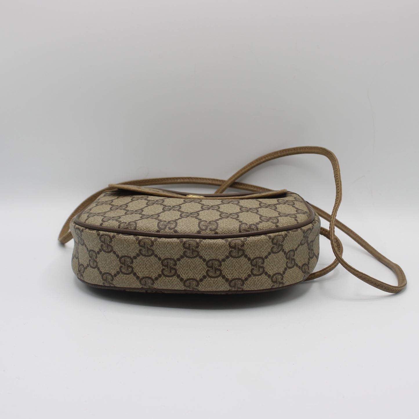 Gucci Beige GG Canvas Leather Trim Crossbody Bag