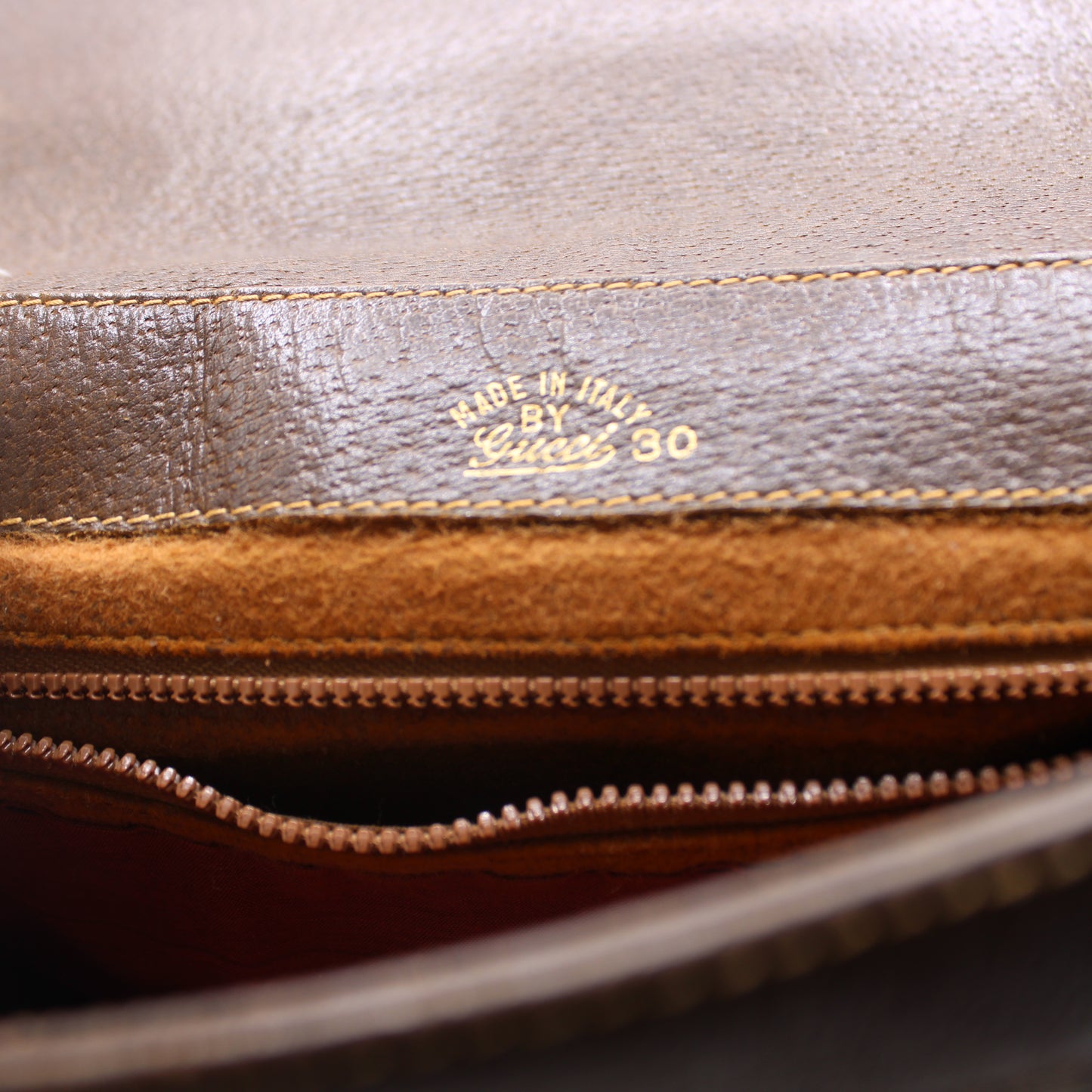 Gucci Brown Coated GG Canvas Leather Shoulder Bag