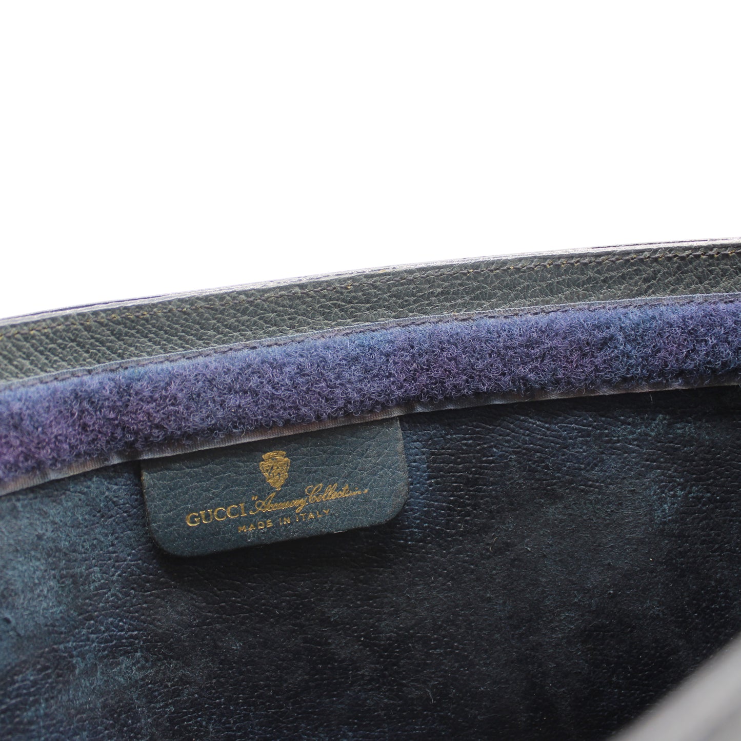 Gucci Beige GG Canvas Navy Leather Stripe Clutch Bag