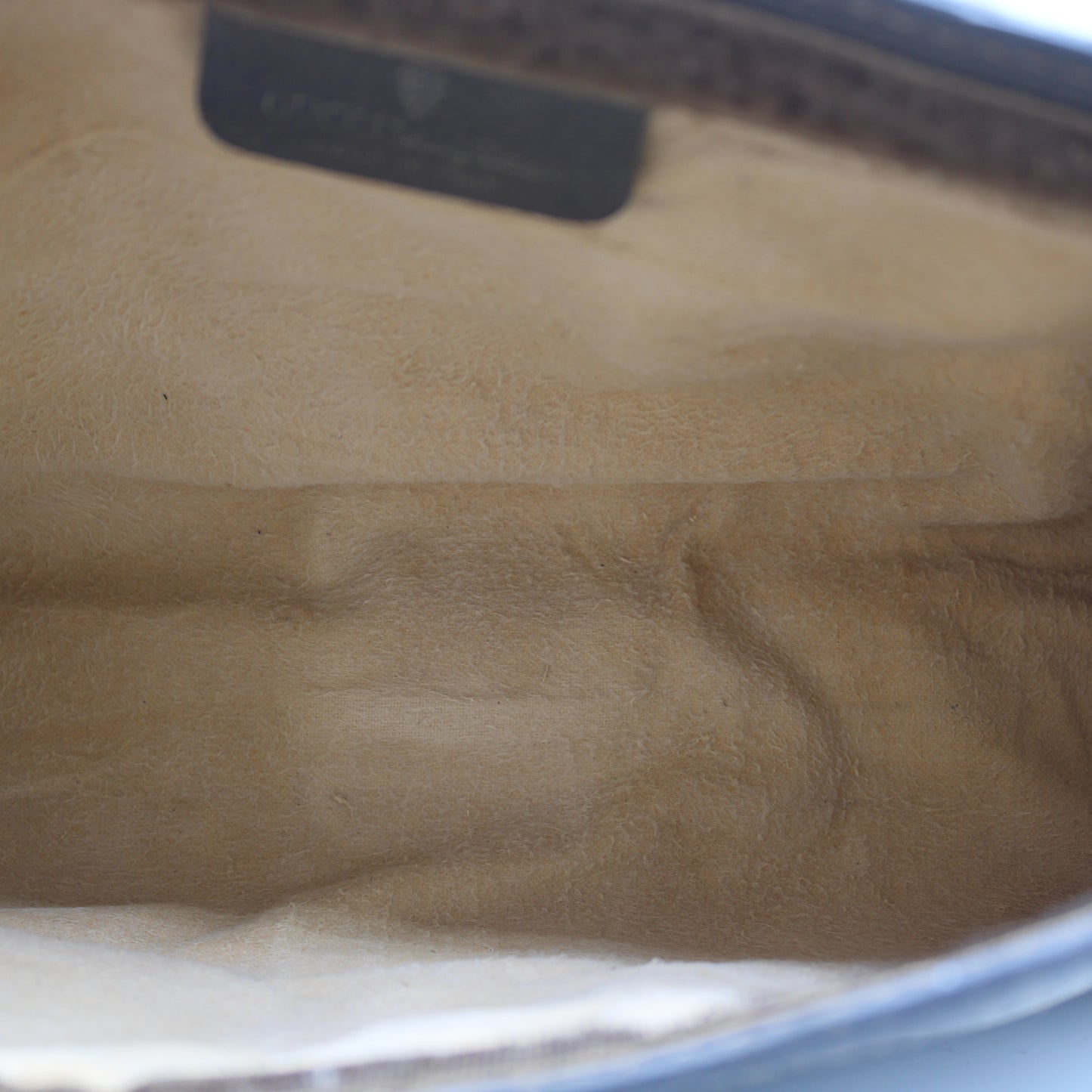 Gucci Beige GG Canvas Brown Leather Stripe Clutch Bag