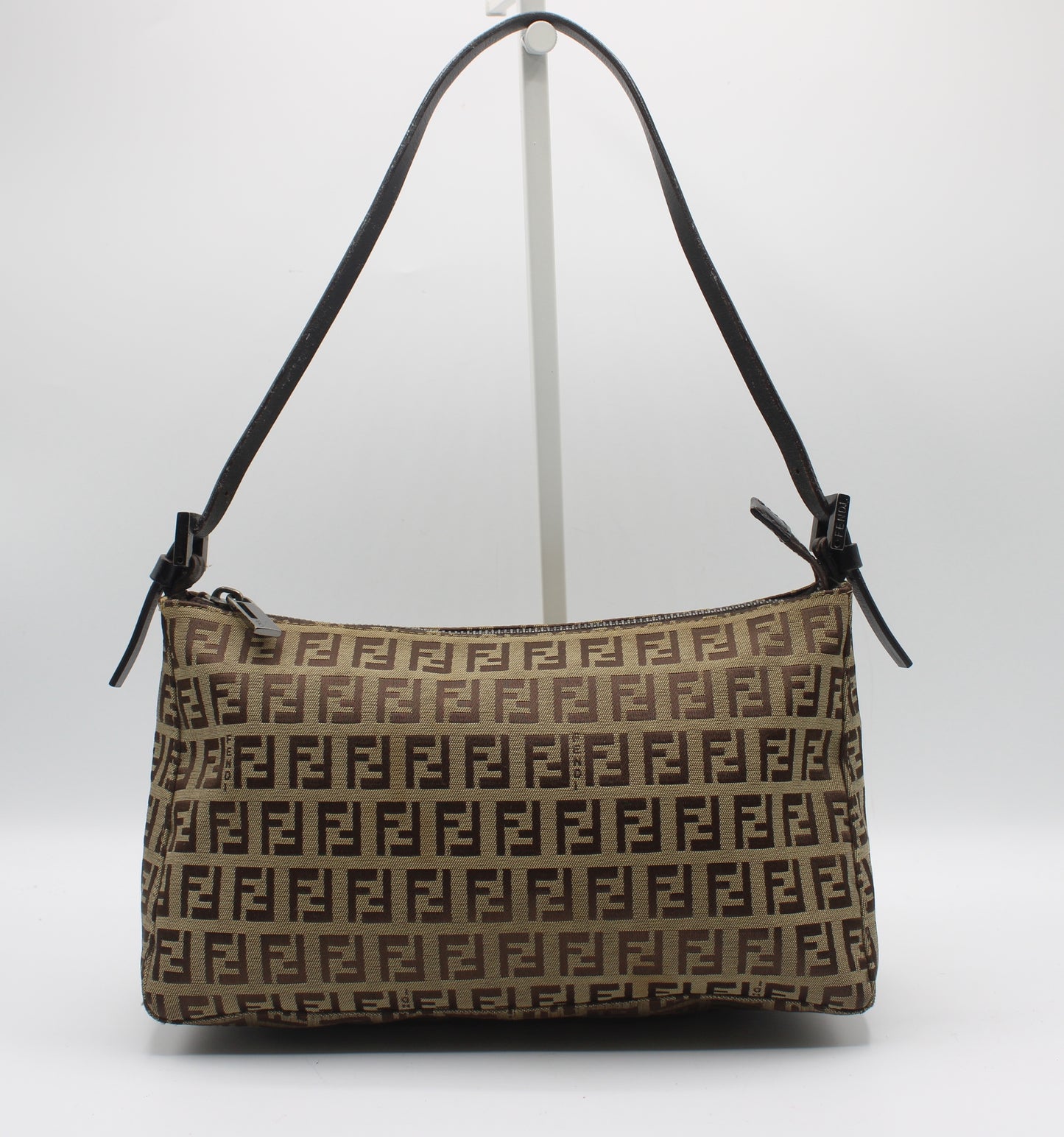 Fendi Brown Zucca Zucchino Canvas Shoulder Bag