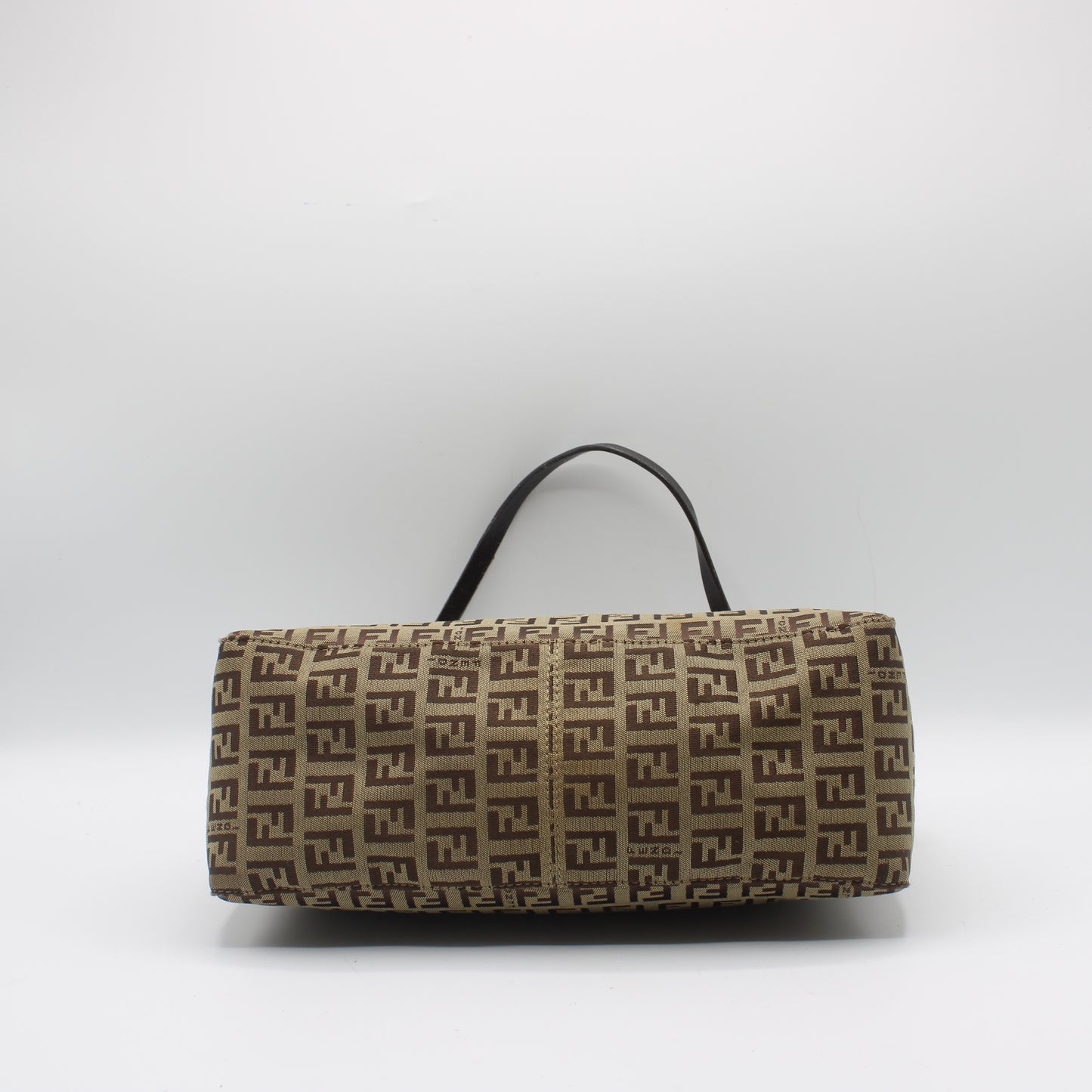 Fendi Brown Zucca Zucchino Canvas Shoulder Bag