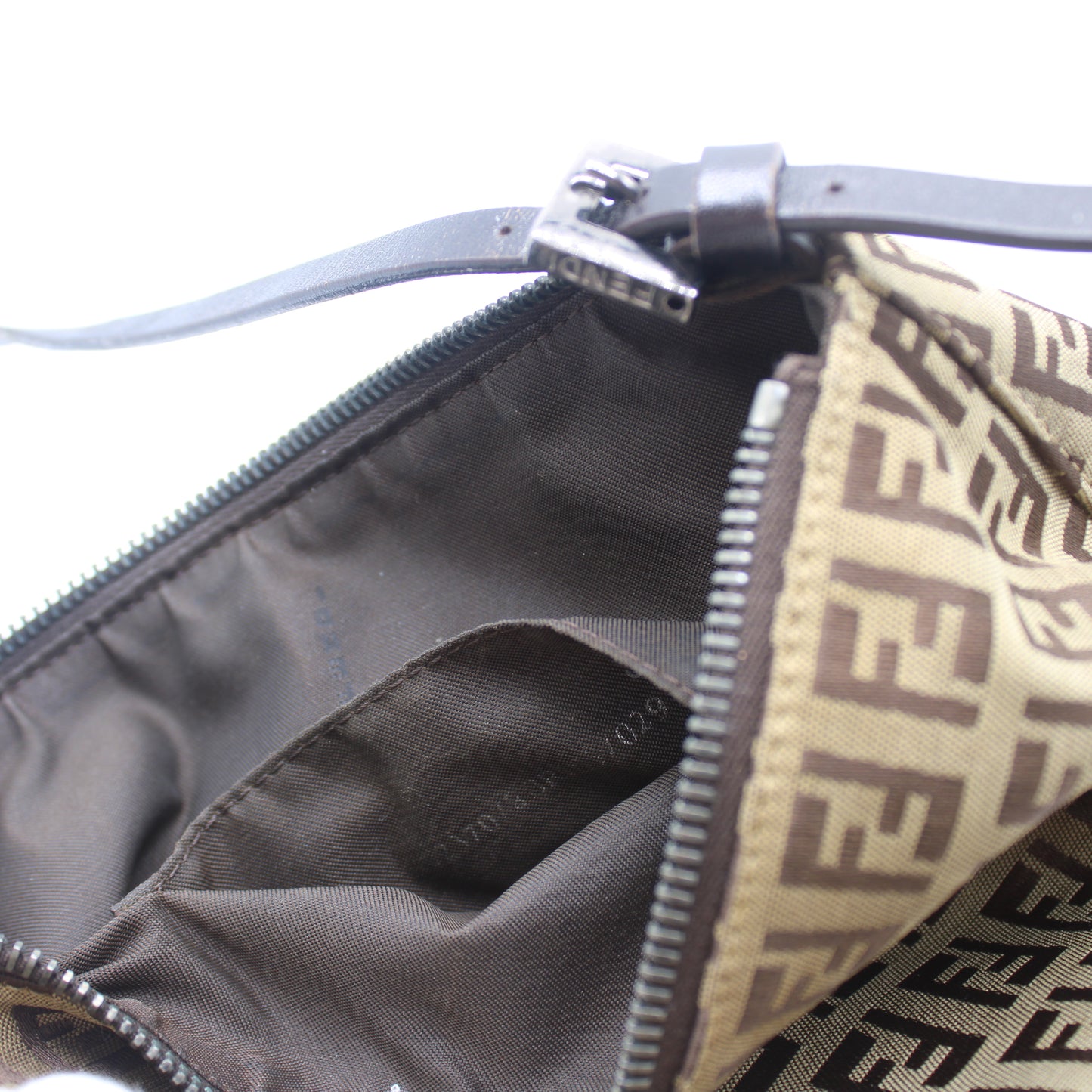 Fendi Brown Zucca Zucchino Canvas Shoulder Bag