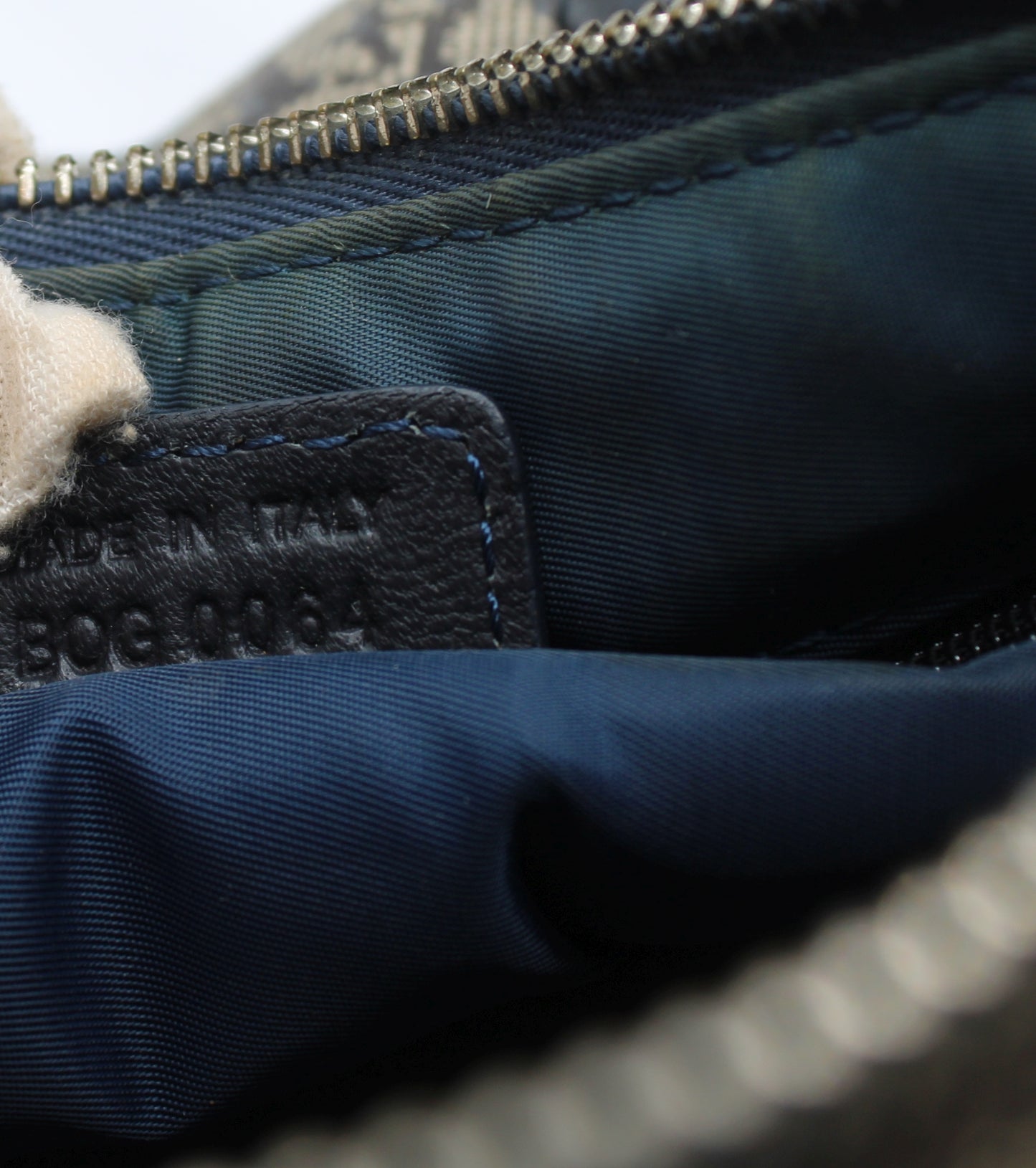 Christian Dior Trotter Canvas And Leather Navy Hand Bag