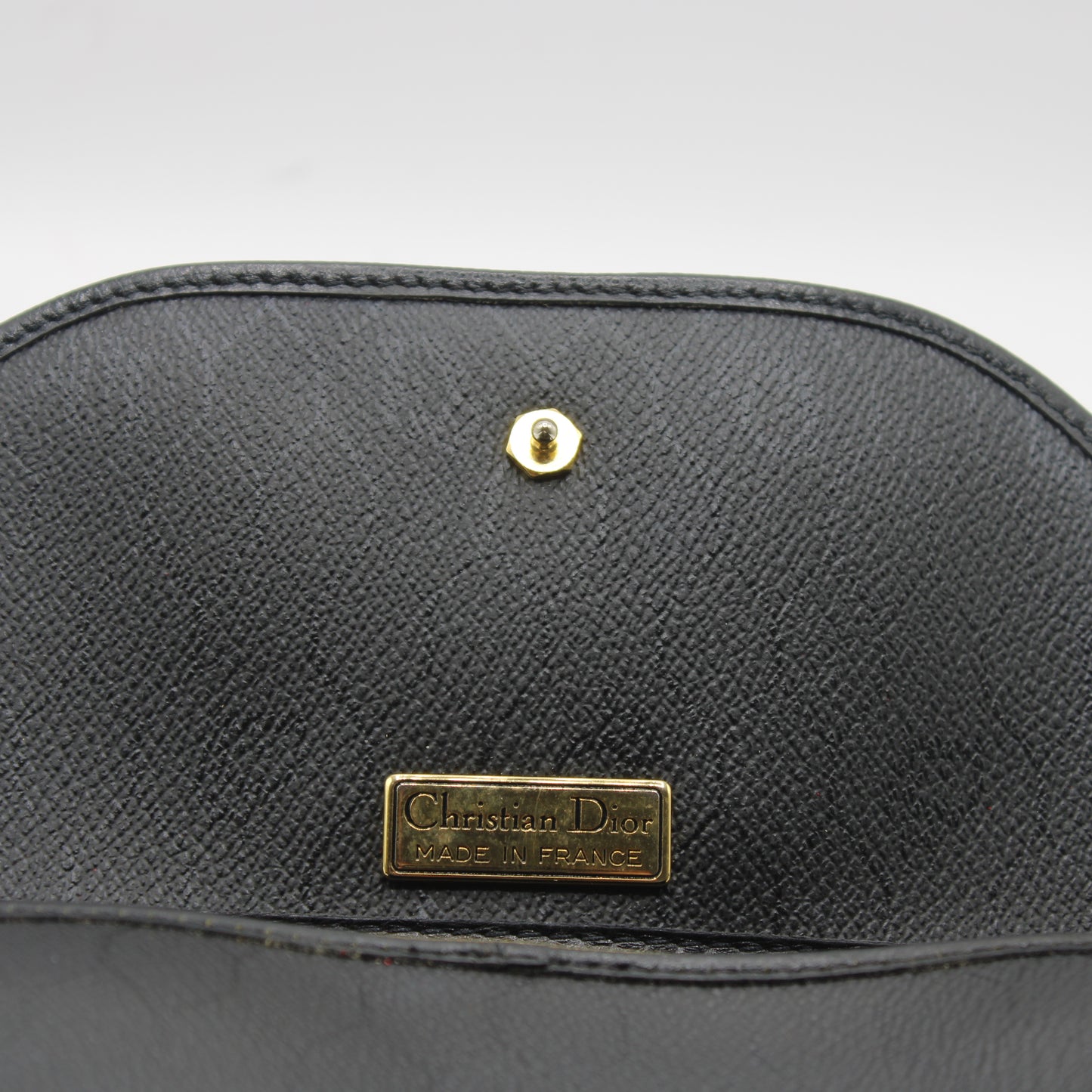 Christian Dior Black Leather Honeycomb Logo Flap Crossbody Bag