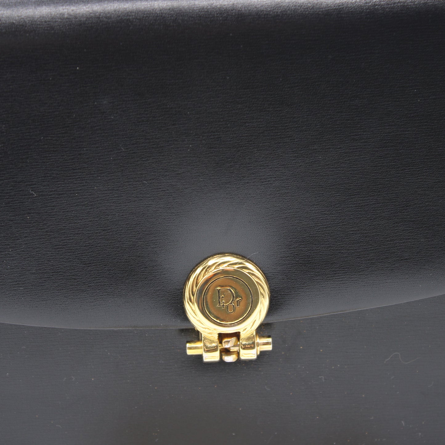 Christian Dior Black Leather Gold Chain Flap Shoulder Bag