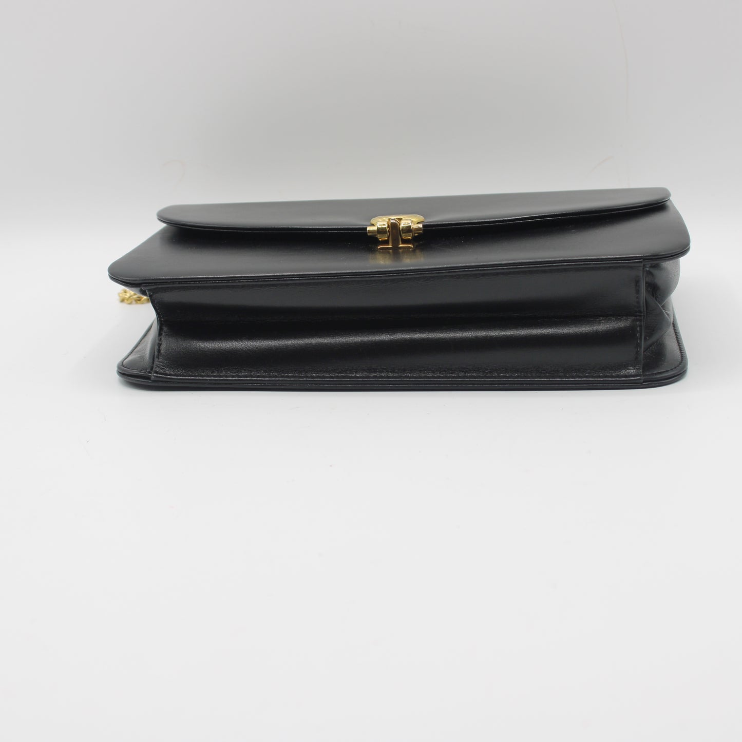Christian Dior Black Leather Gold Chain Flap Shoulder Bag