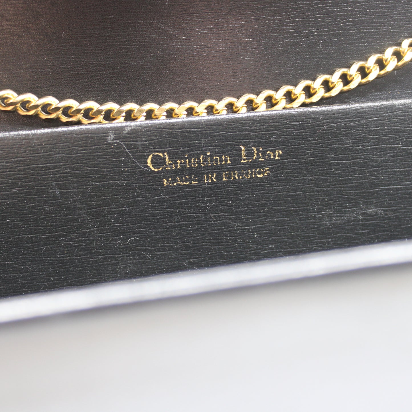 Christian Dior Black Leather Gold Chain Flap Shoulder Bag