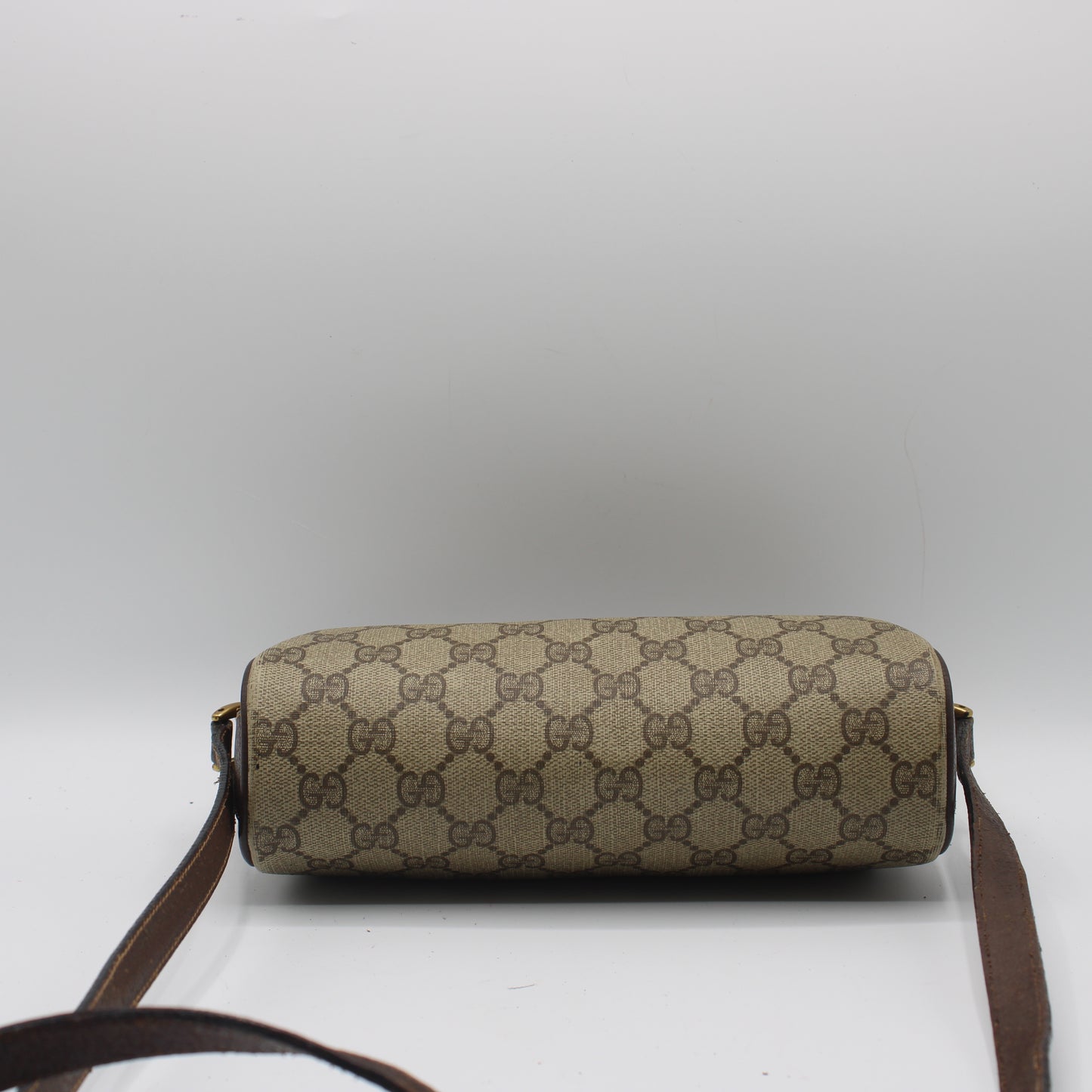 Gucci Brown GG Supreme Coated Canvas Leather Trim Crossbody Bag