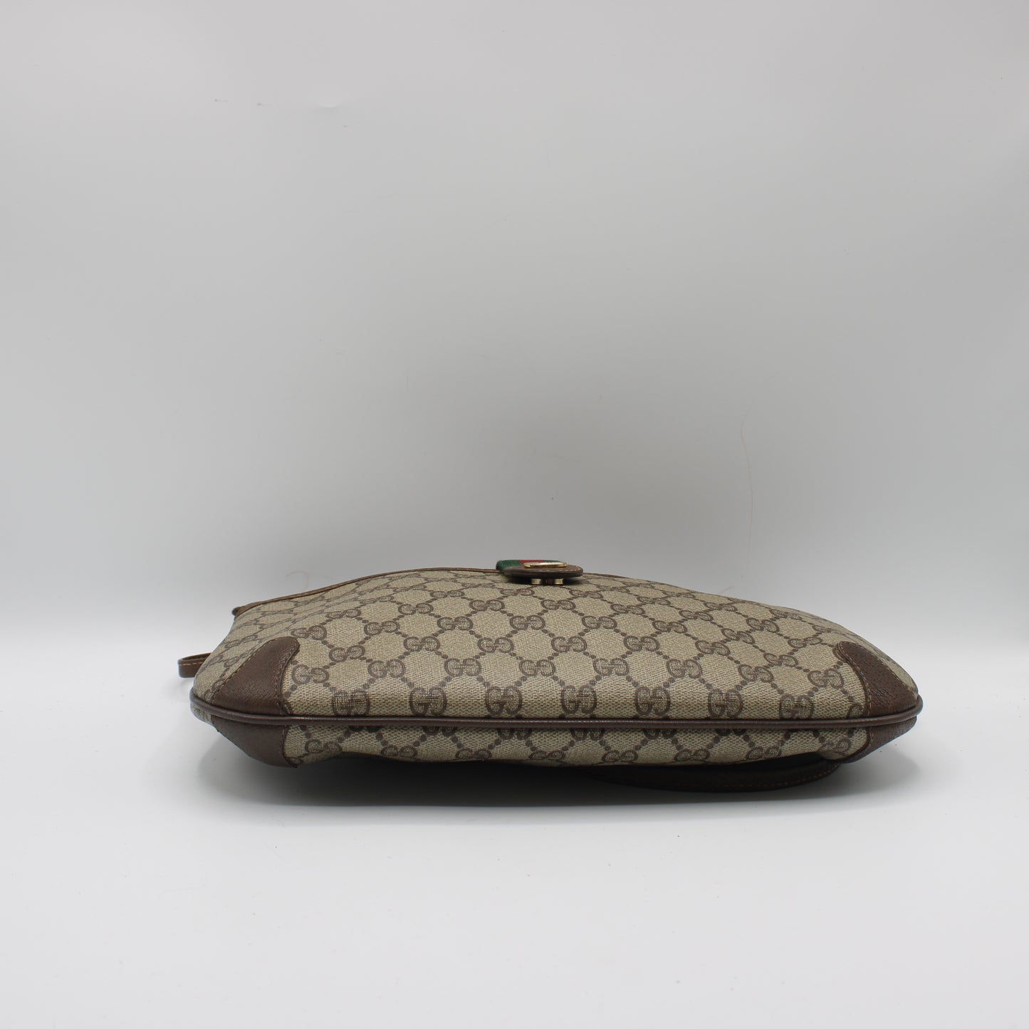 Gucci Brown GG Supreme Canvas And Leather Crossbody Clutch Bag