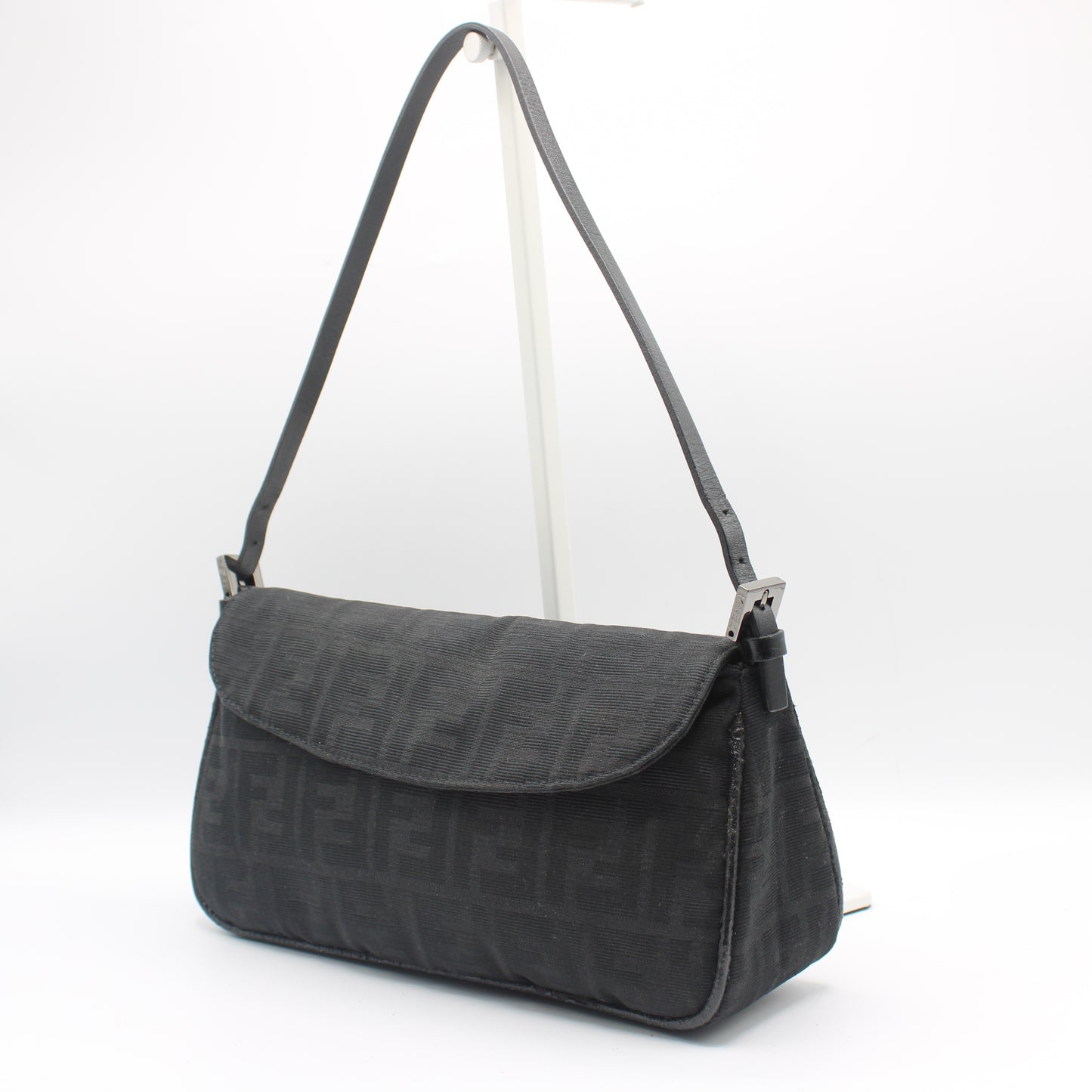 Fendi Black Zucca Canvas Shoulder Bag