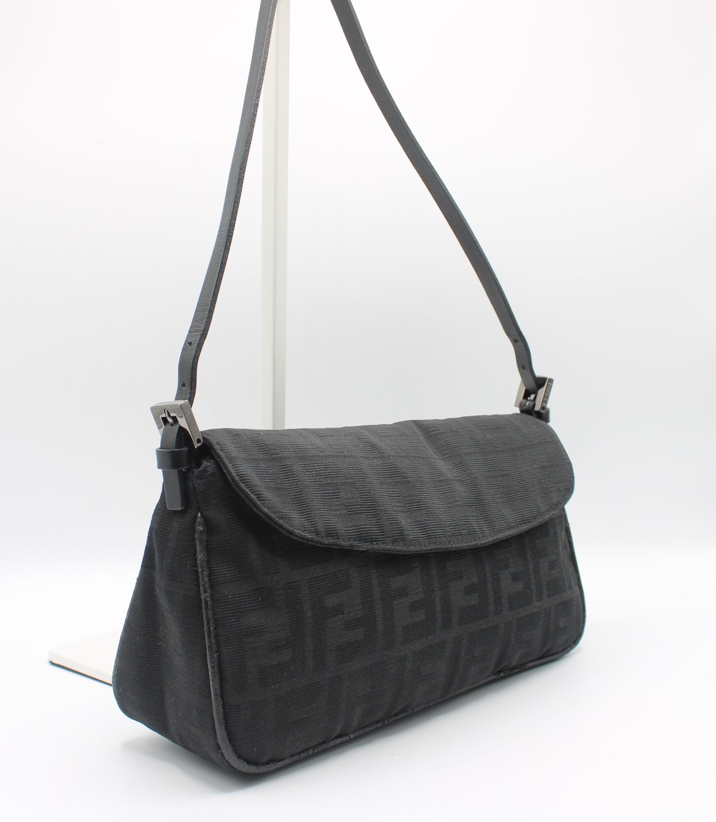 Fendi Black Zucca Canvas Shoulder Bag