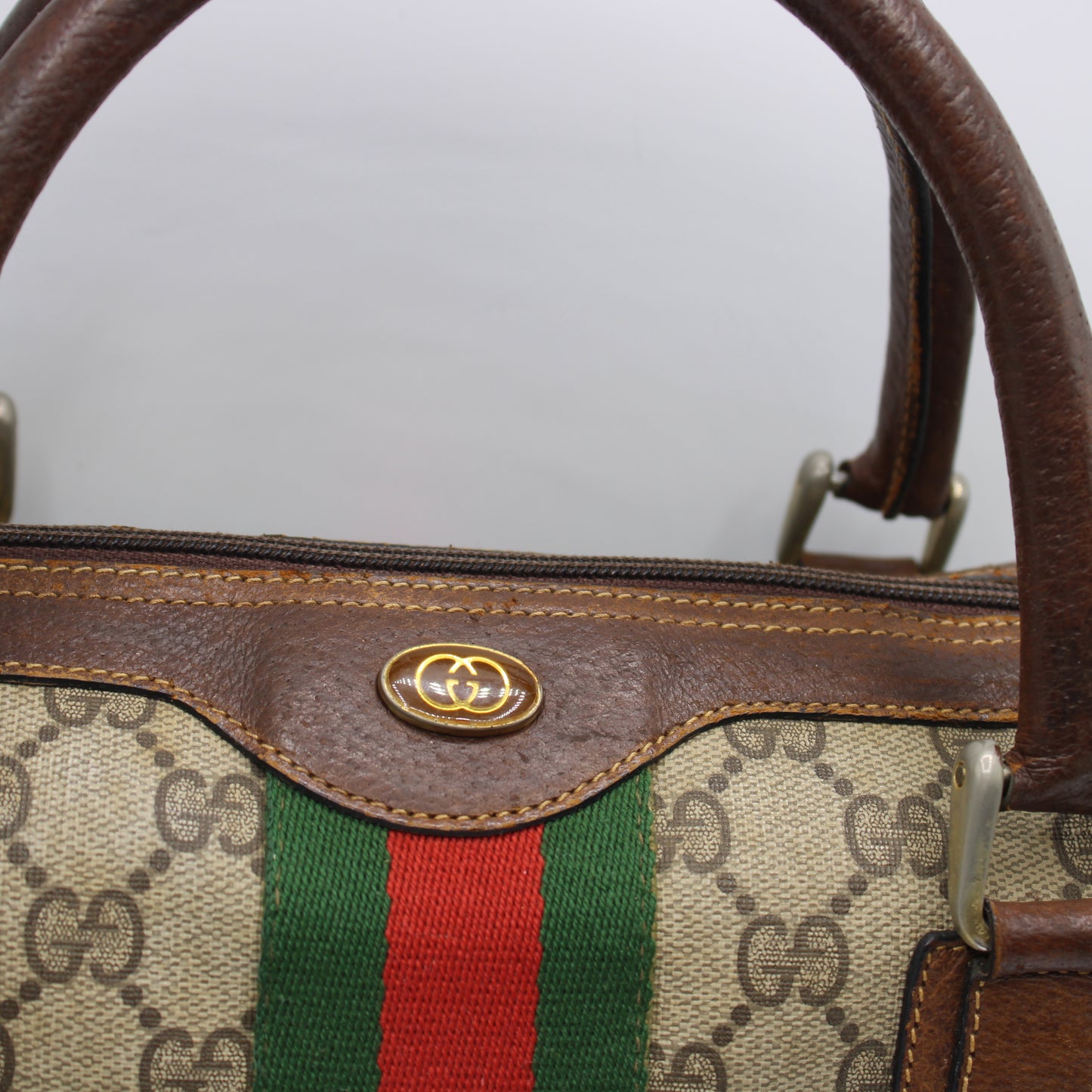 Gucci Brown GG Supreme Canvas Ophidia Boston Crossbody Bag