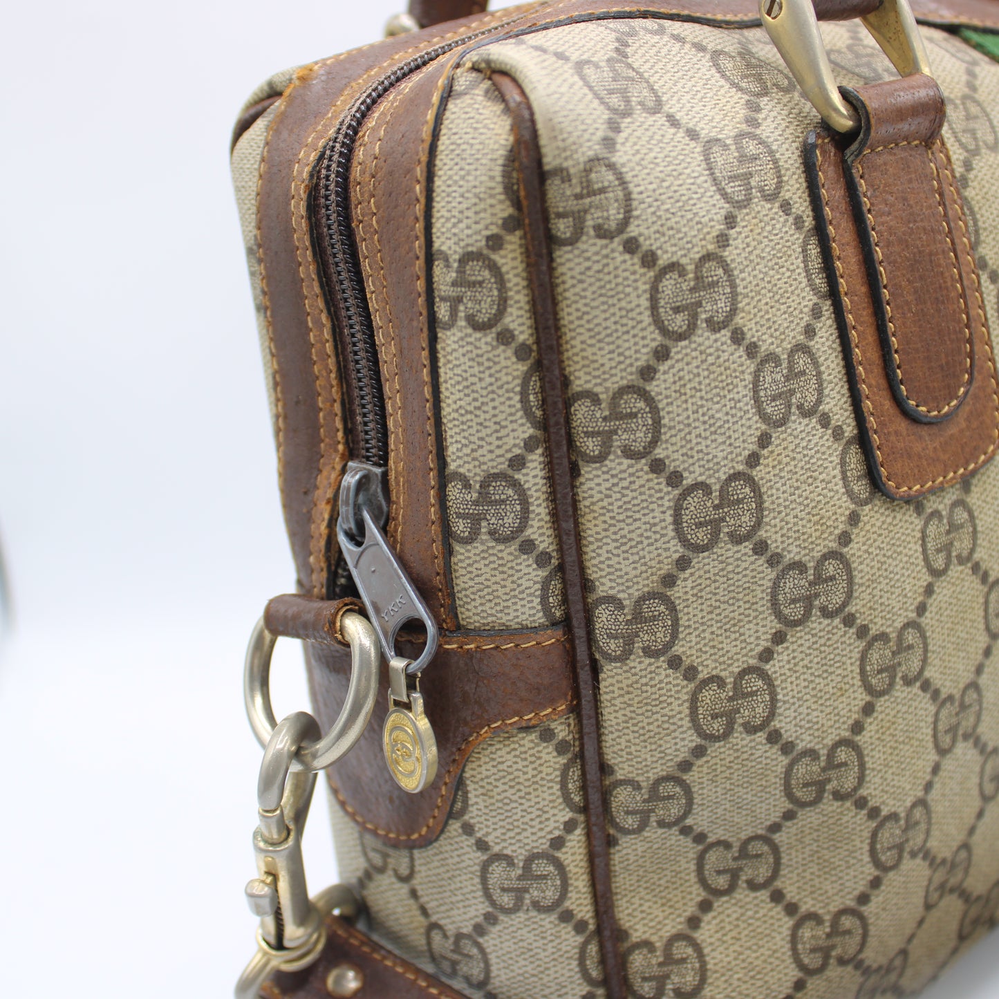 Gucci Brown GG Supreme Canvas Ophidia Boston Crossbody Bag