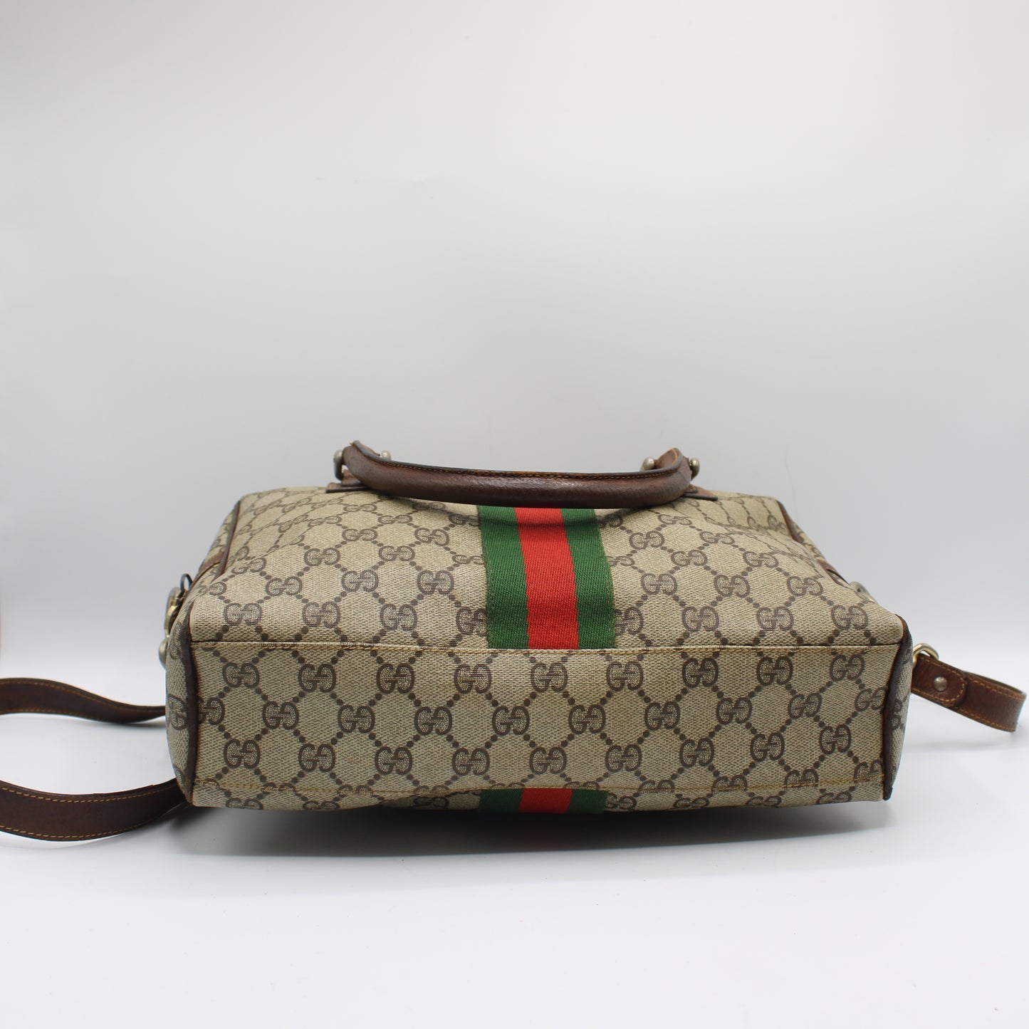 Gucci Brown GG Supreme Canvas Ophidia Boston Crossbody Bag