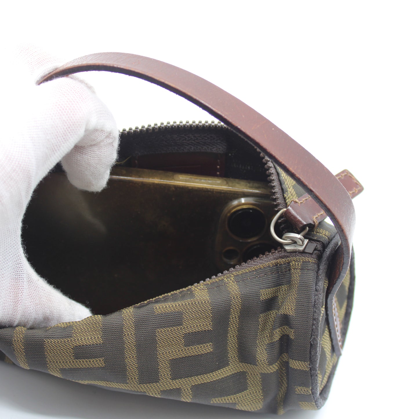 Fendi Brown Zucca Canvas Cylinder Mini Bag With Leather Handle #6