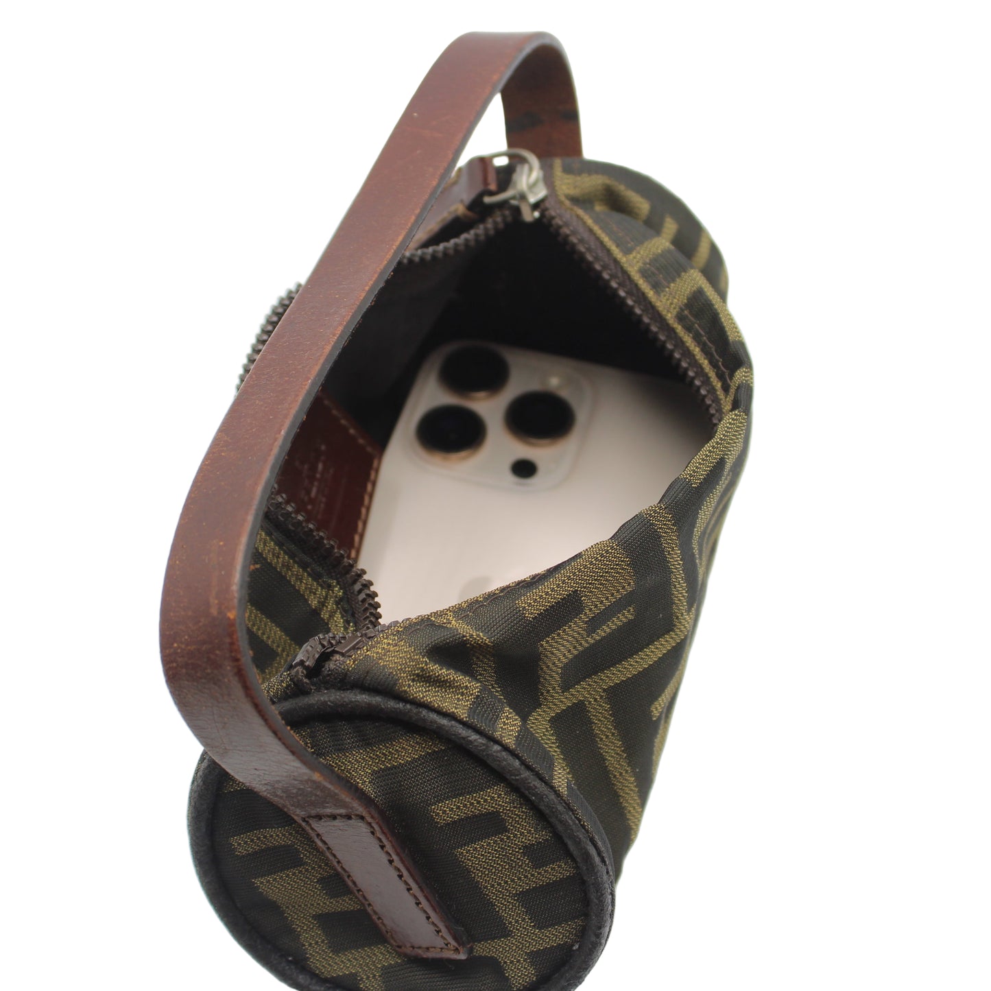 Fendi Brown Zucca Canvas Cylinder Mini Bag With Leather Handle #6