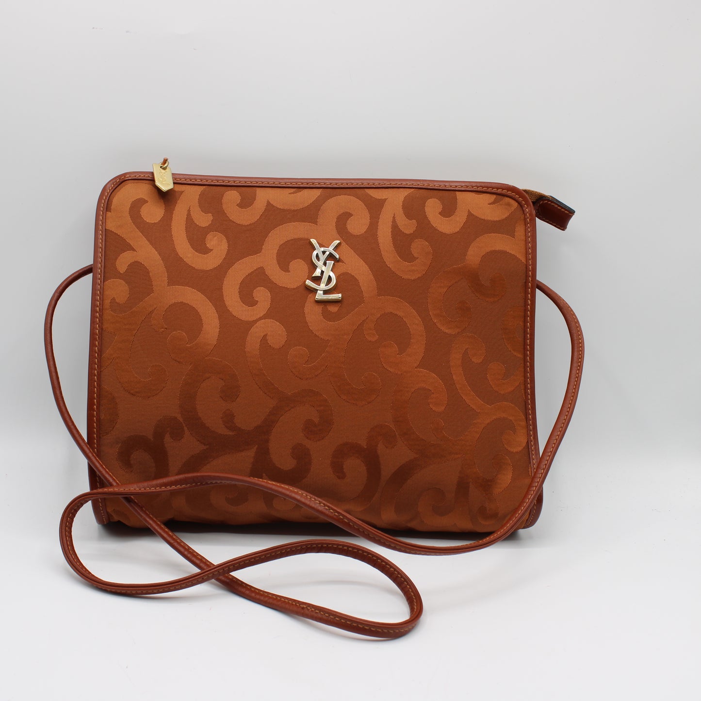 Yves Saint Laurent Orange YSL Mascarade Canvas Crossbody Bag