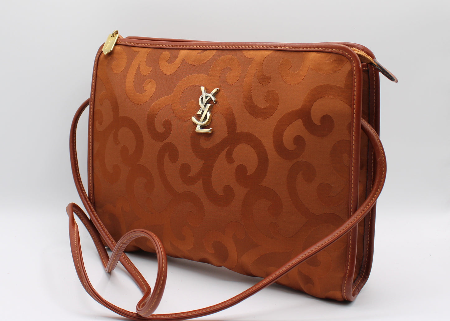 Yves Saint Laurent Orange YSL Mascarade Canvas Crossbody Bag