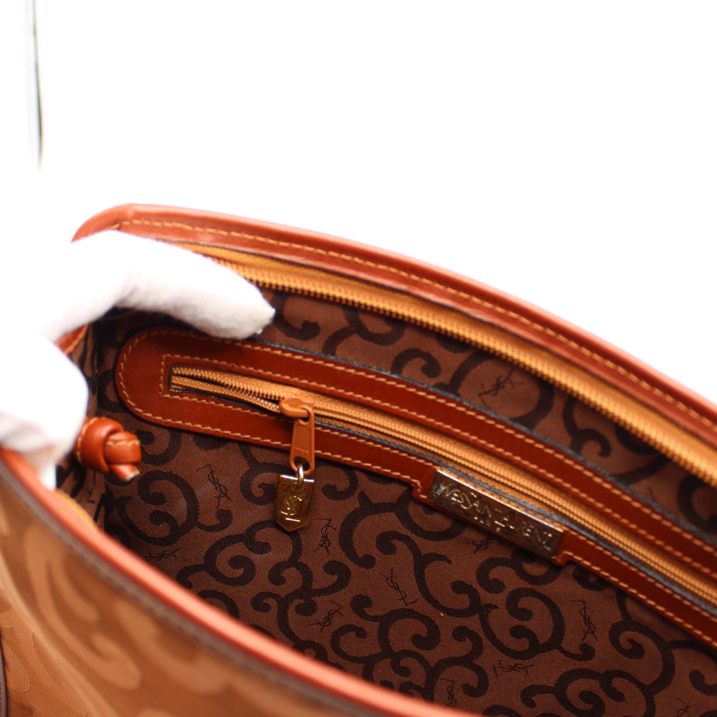 Yves Saint Laurent Orange YSL Mascarade Canvas Crossbody Bag