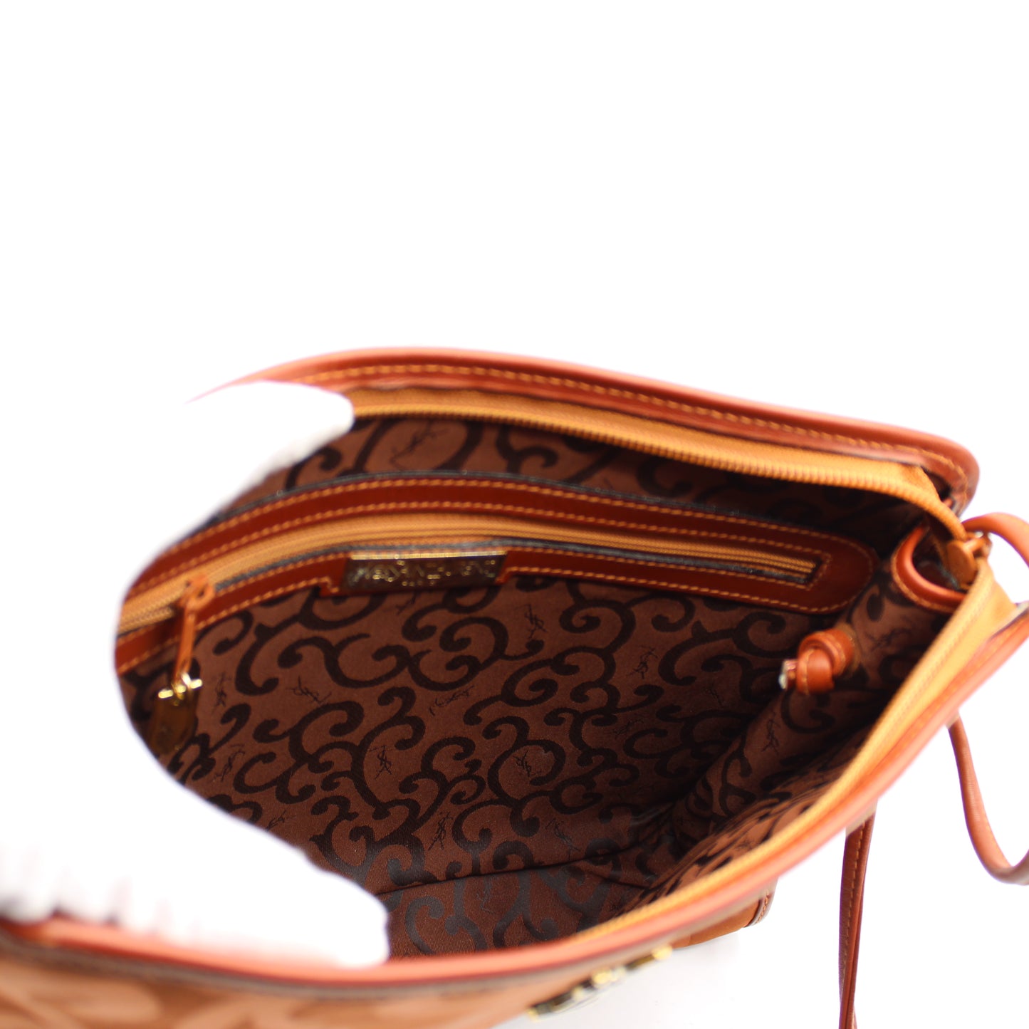 Yves Saint Laurent Orange YSL Mascarade Canvas Crossbody Bag