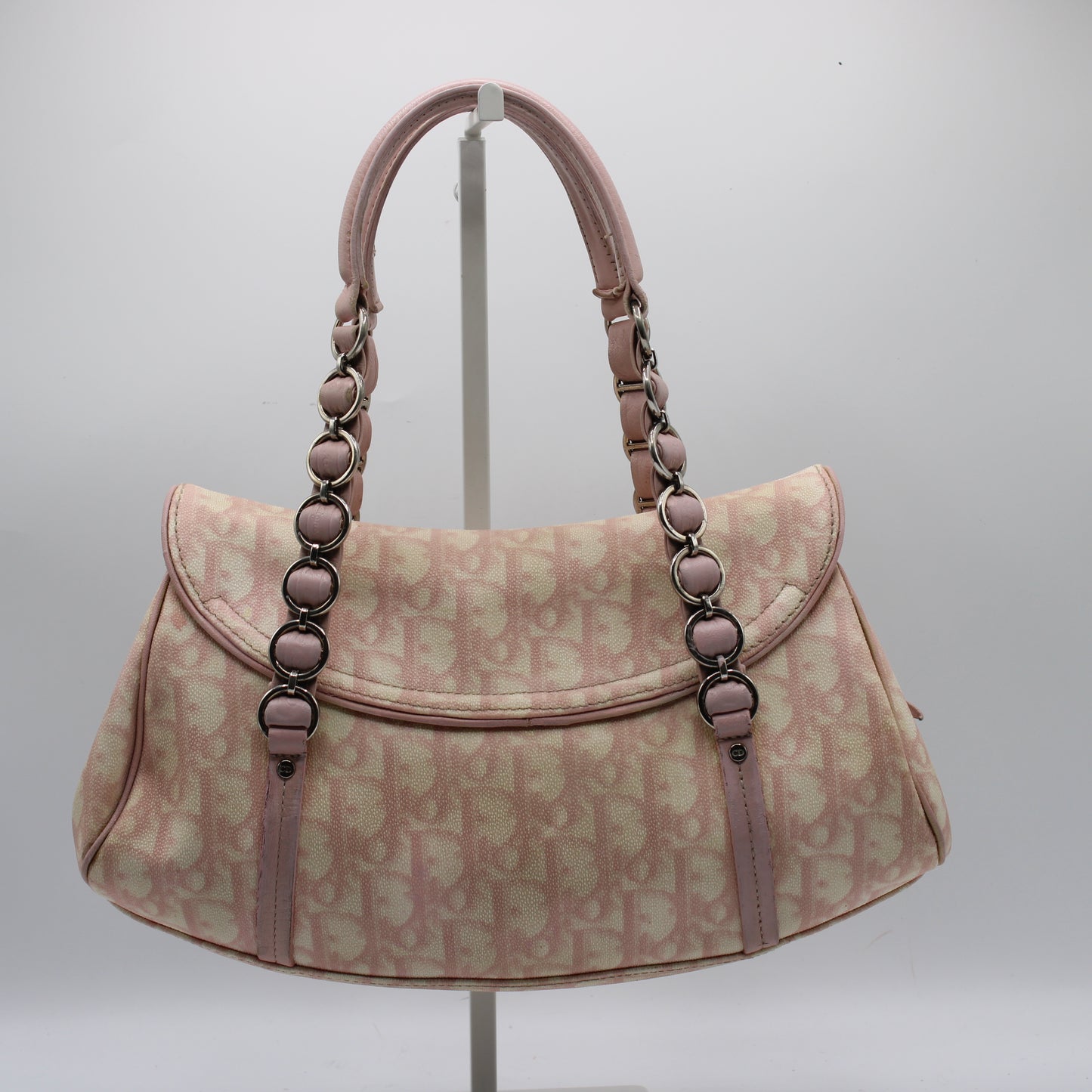 Christian Dior Pink Trotter Canvas Romantique Bow Flap Bag